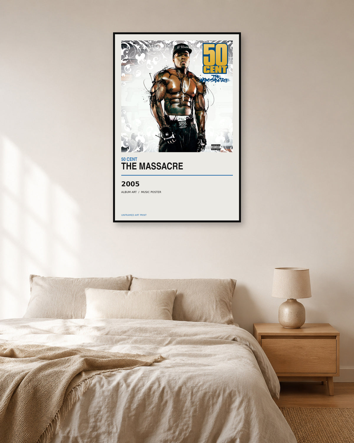The Massacre 50 Cent unframed album poster - bedroom view