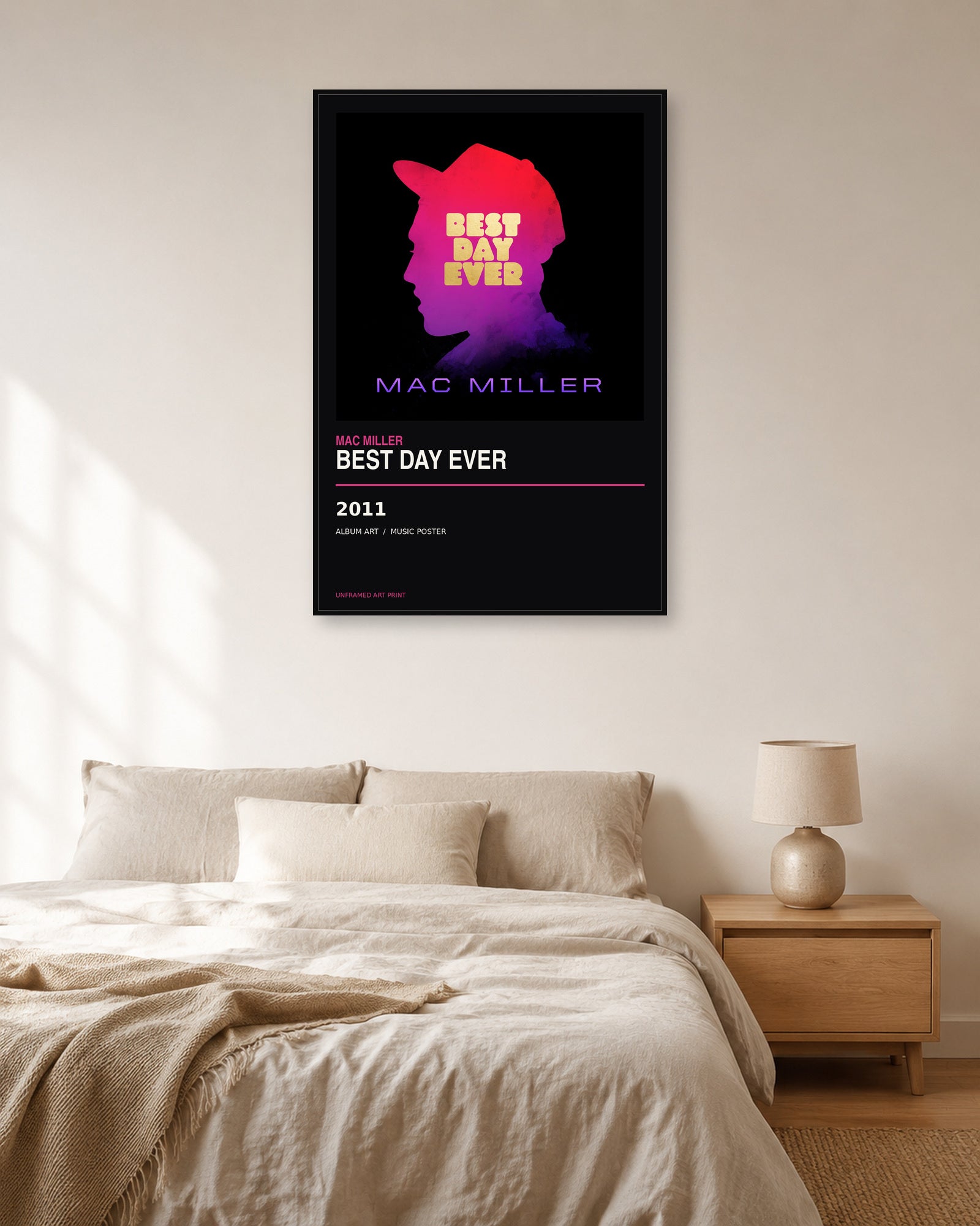 Best Day Ever Mac Miller unframed album poster - bedroom view