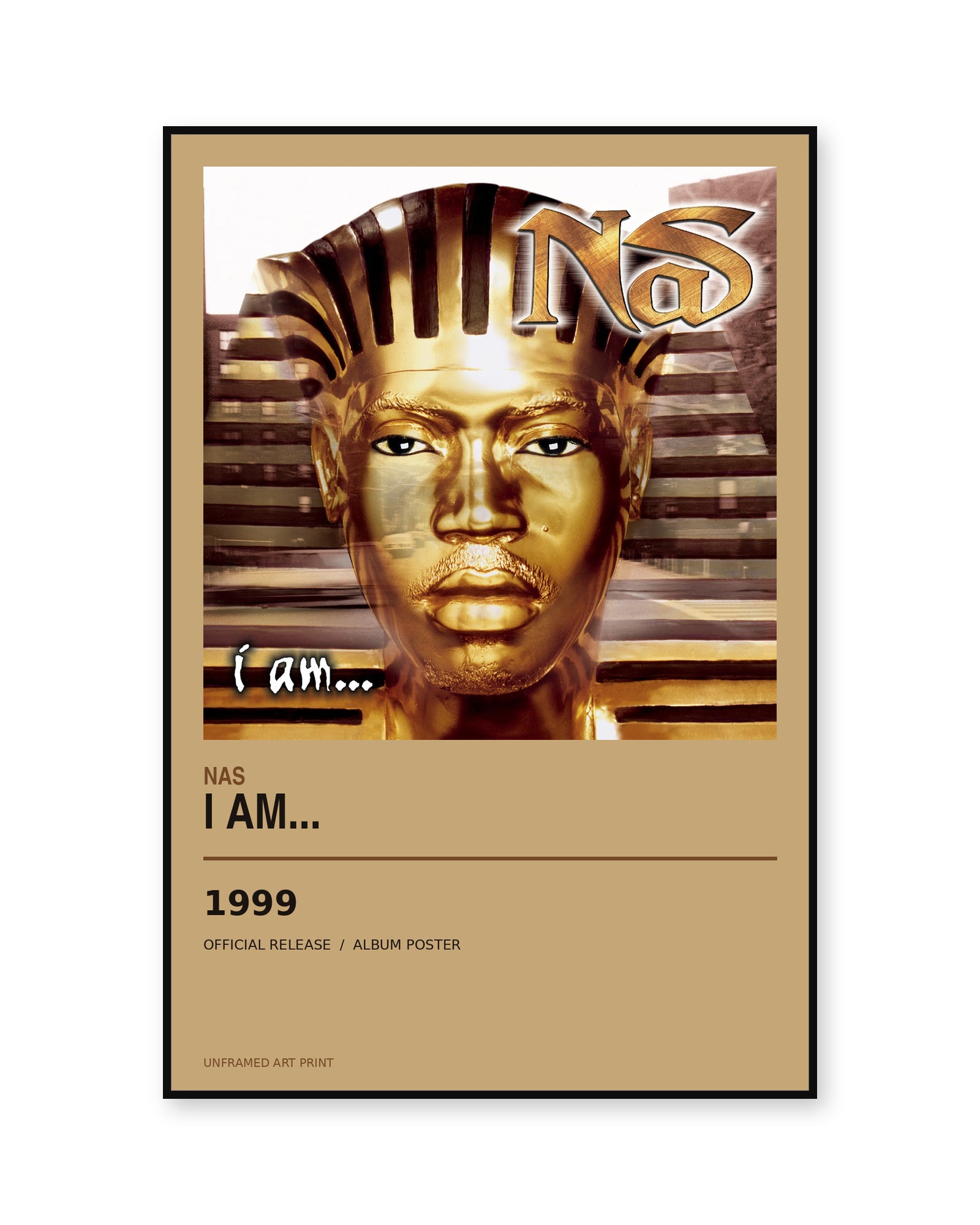 Nas I Am... album poster - white background view