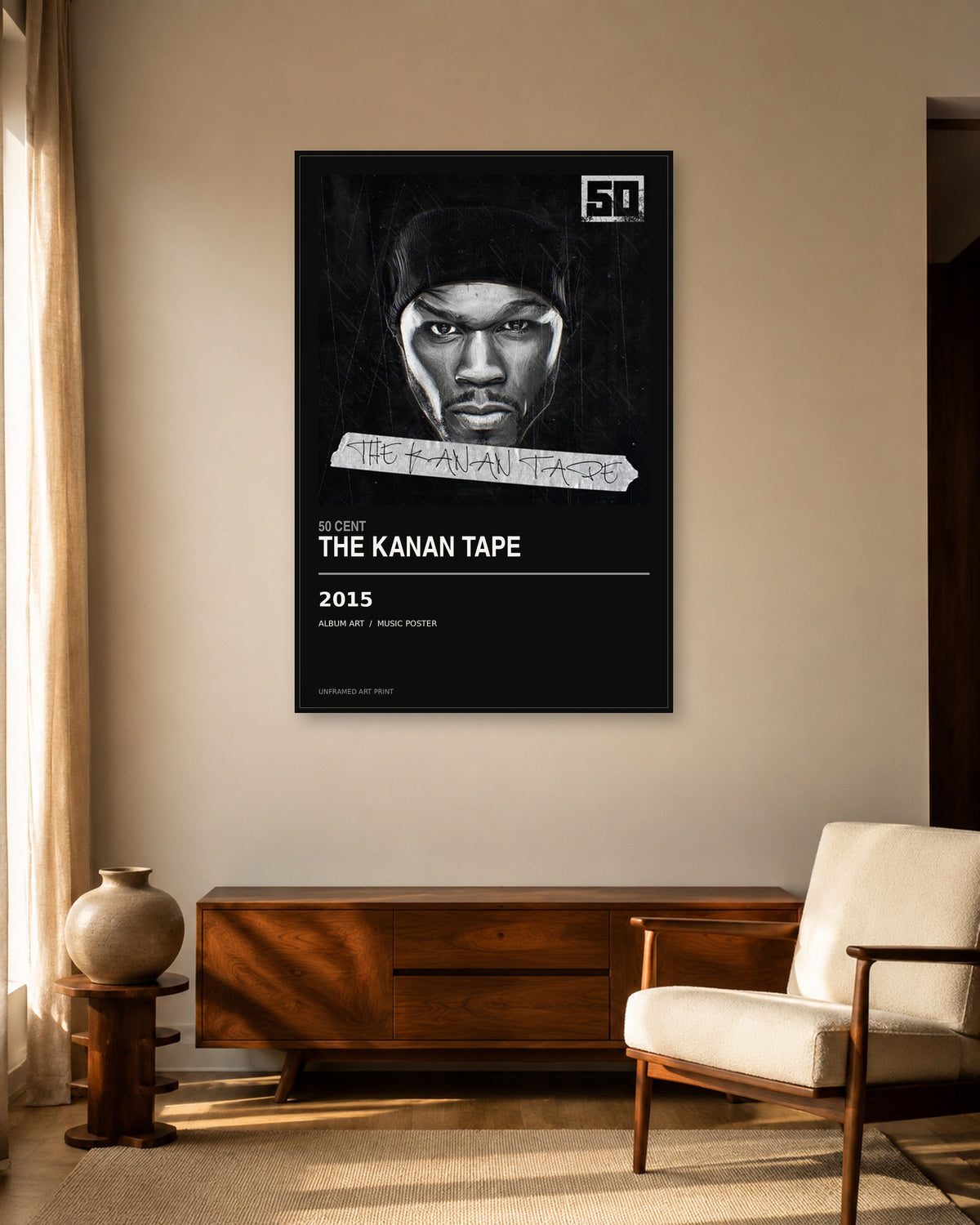 The Kanan Tape 50 Cent unframed album poster - living room view