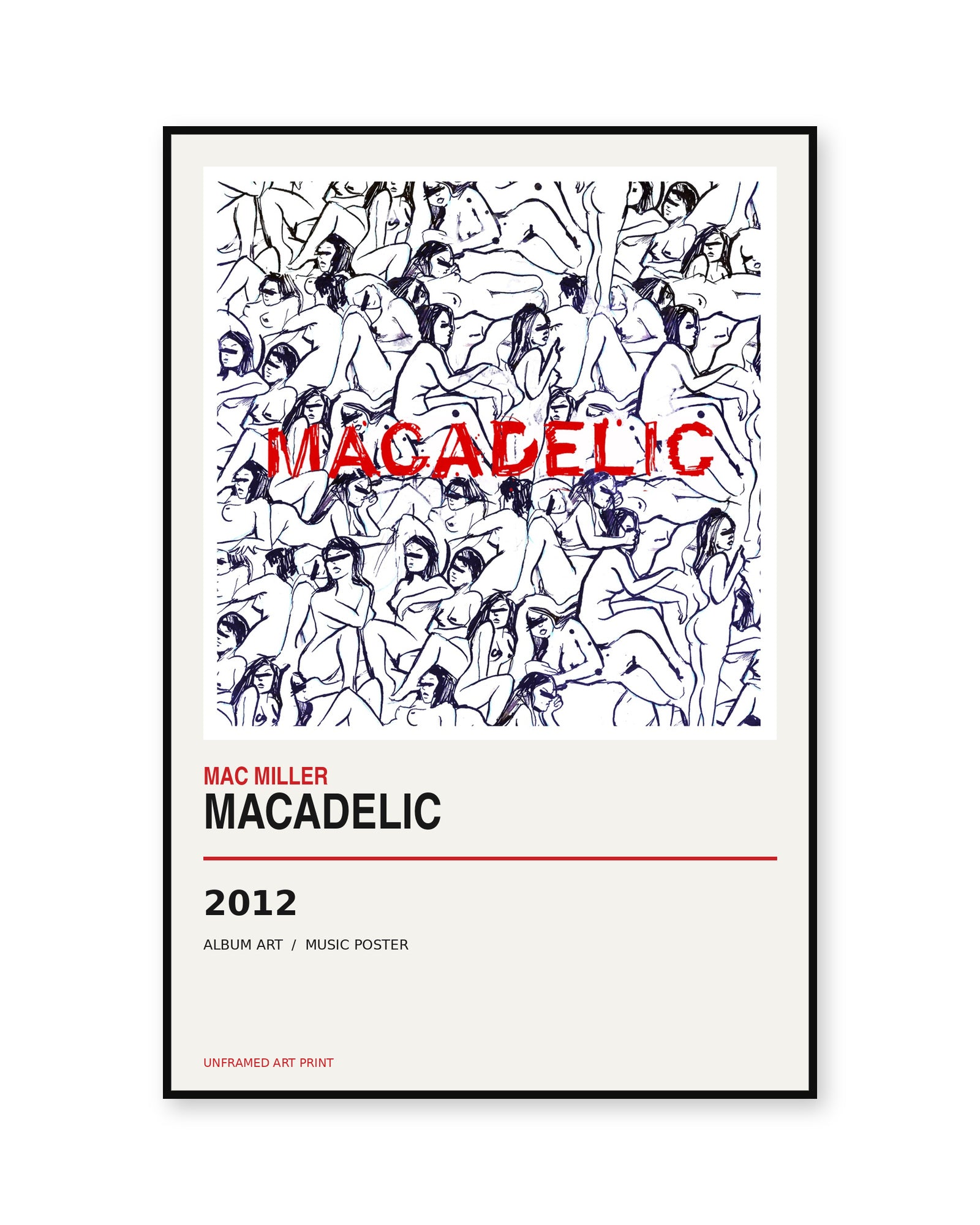 Macadelic Mac Miller unframed album poster - white-background view