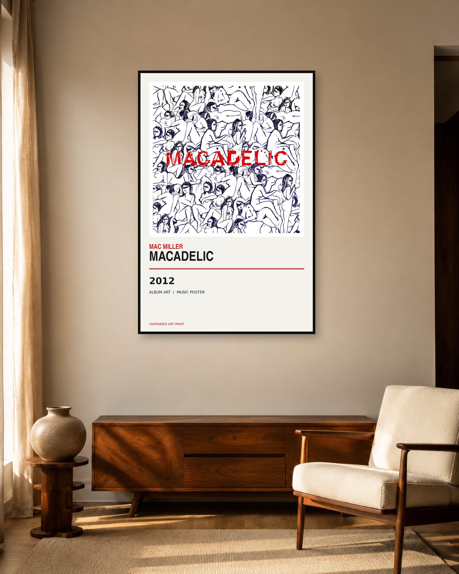 Macadelic Mac Miller unframed album poster - living-room view