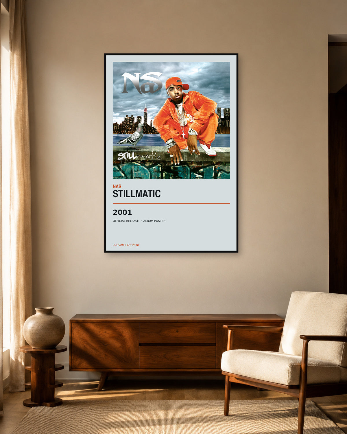 Nas Stillmatic album poster - living room view
