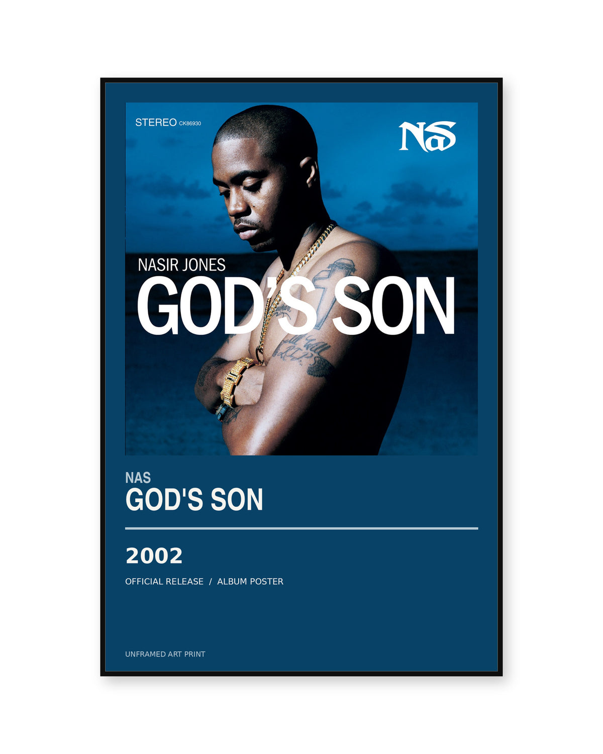 Nas God's Son album poster - white background view