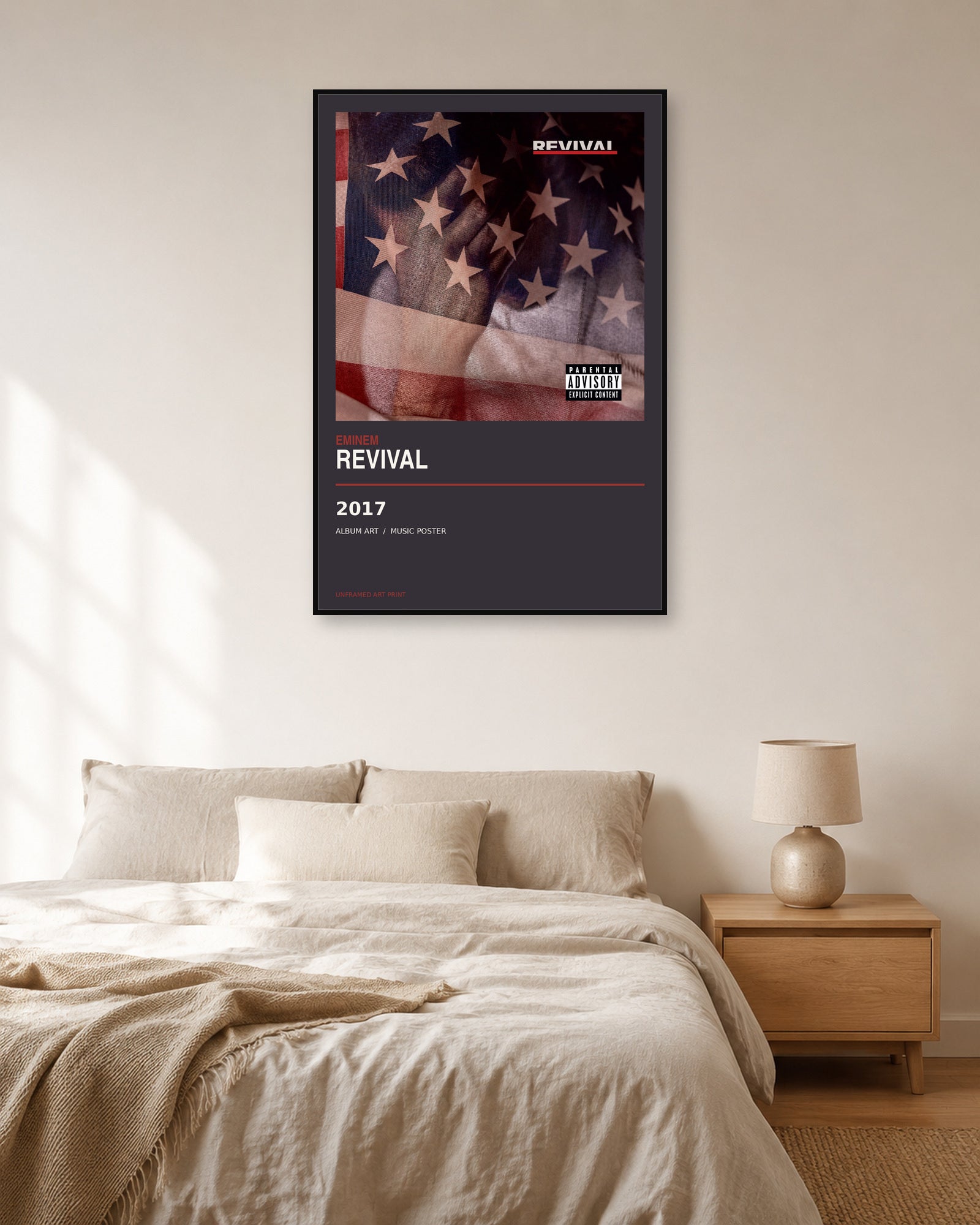 Eminem Revival unframed album poster - bedroom scene