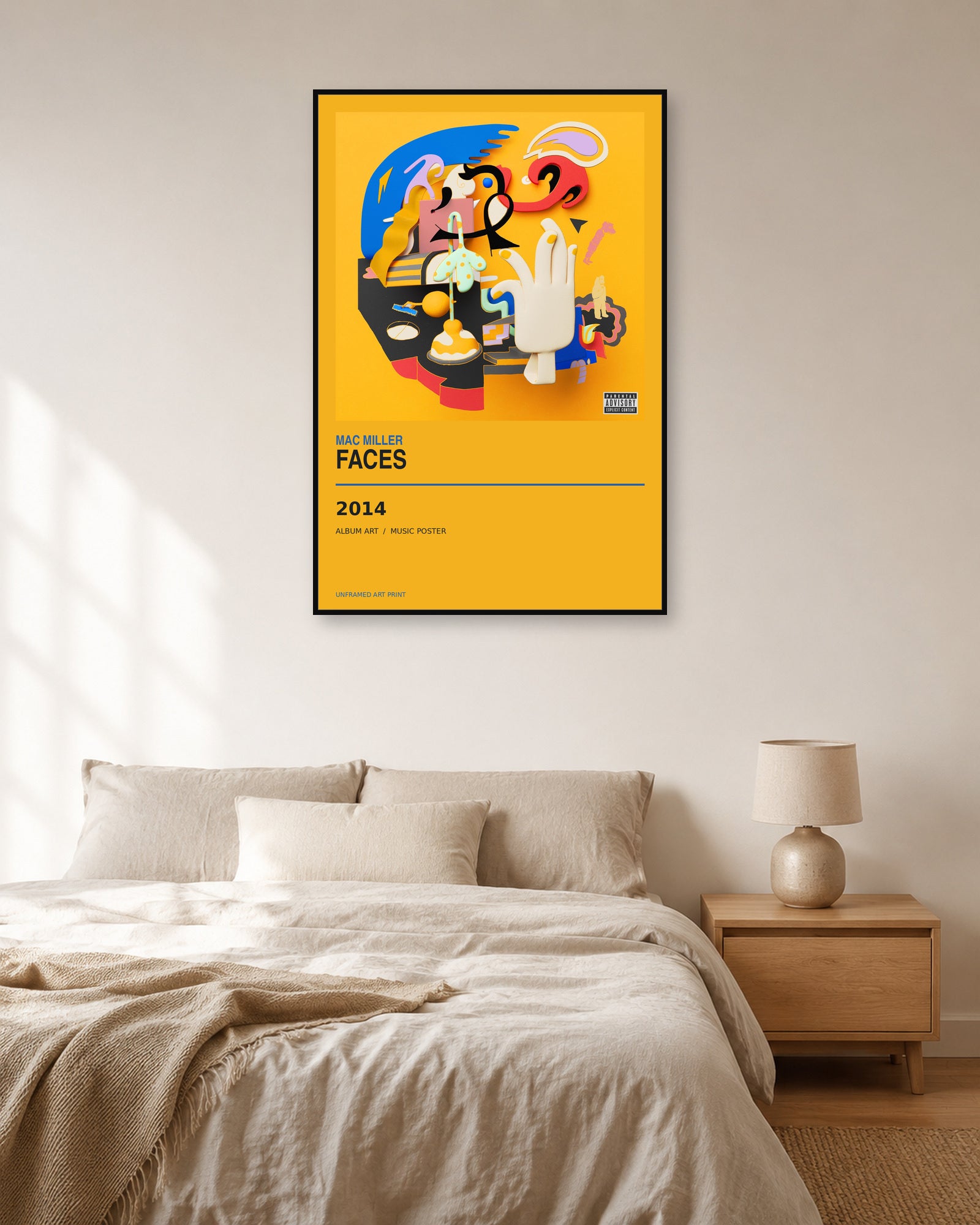Faces Mac Miller unframed album poster - bedroom view