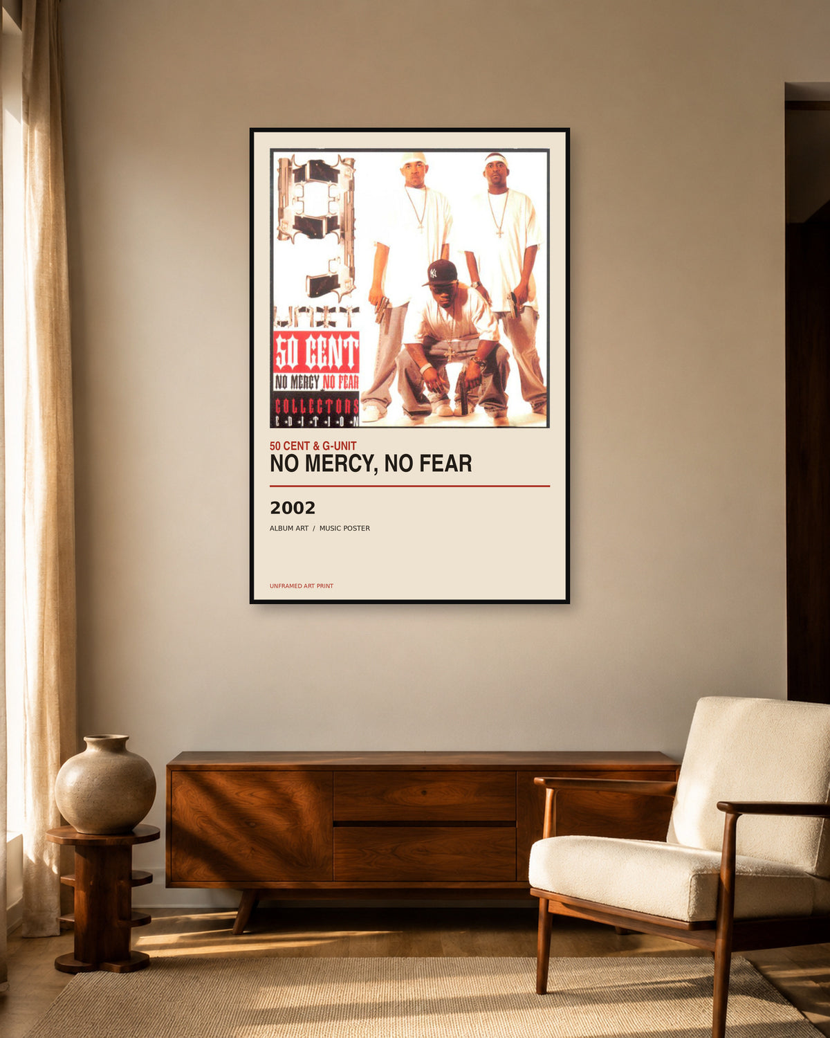 No Mercy, No Fear 50 Cent unframed album poster - living room view