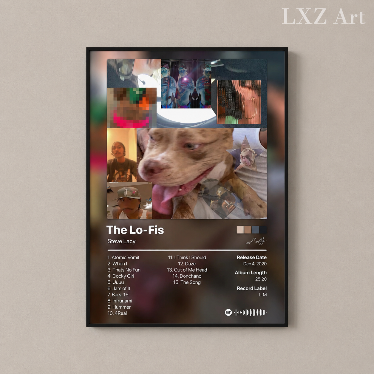 Steve Lacy The Lo-Fis Tracklist Poster | Unframed Bedroom Wall Art