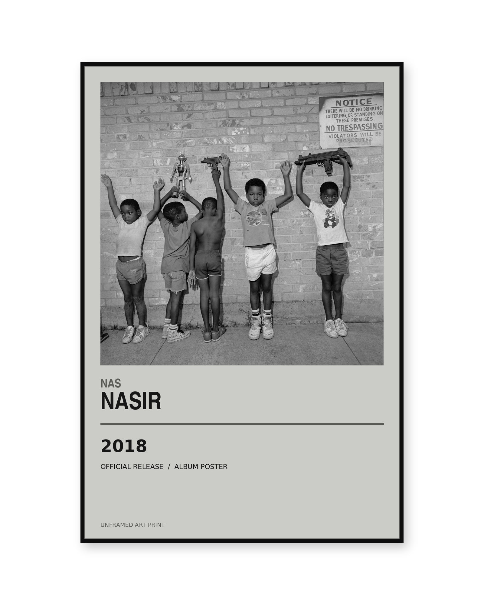 Nas NASIR album poster - white background view