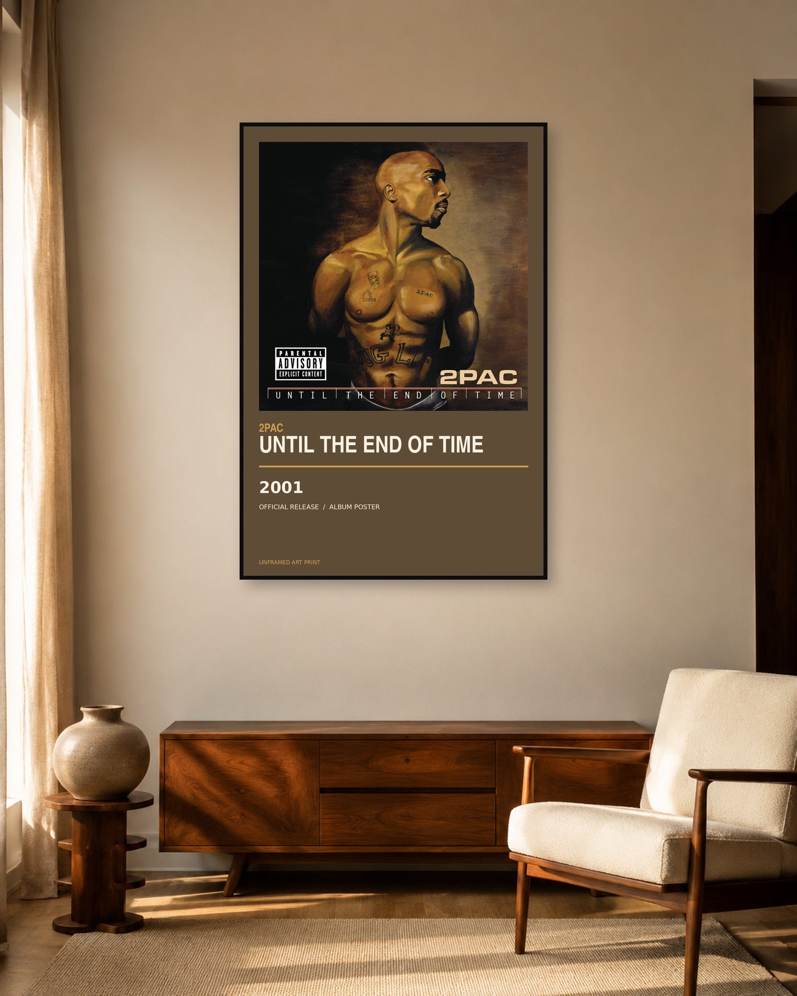2Pac Until the End of Time album poster - living room view