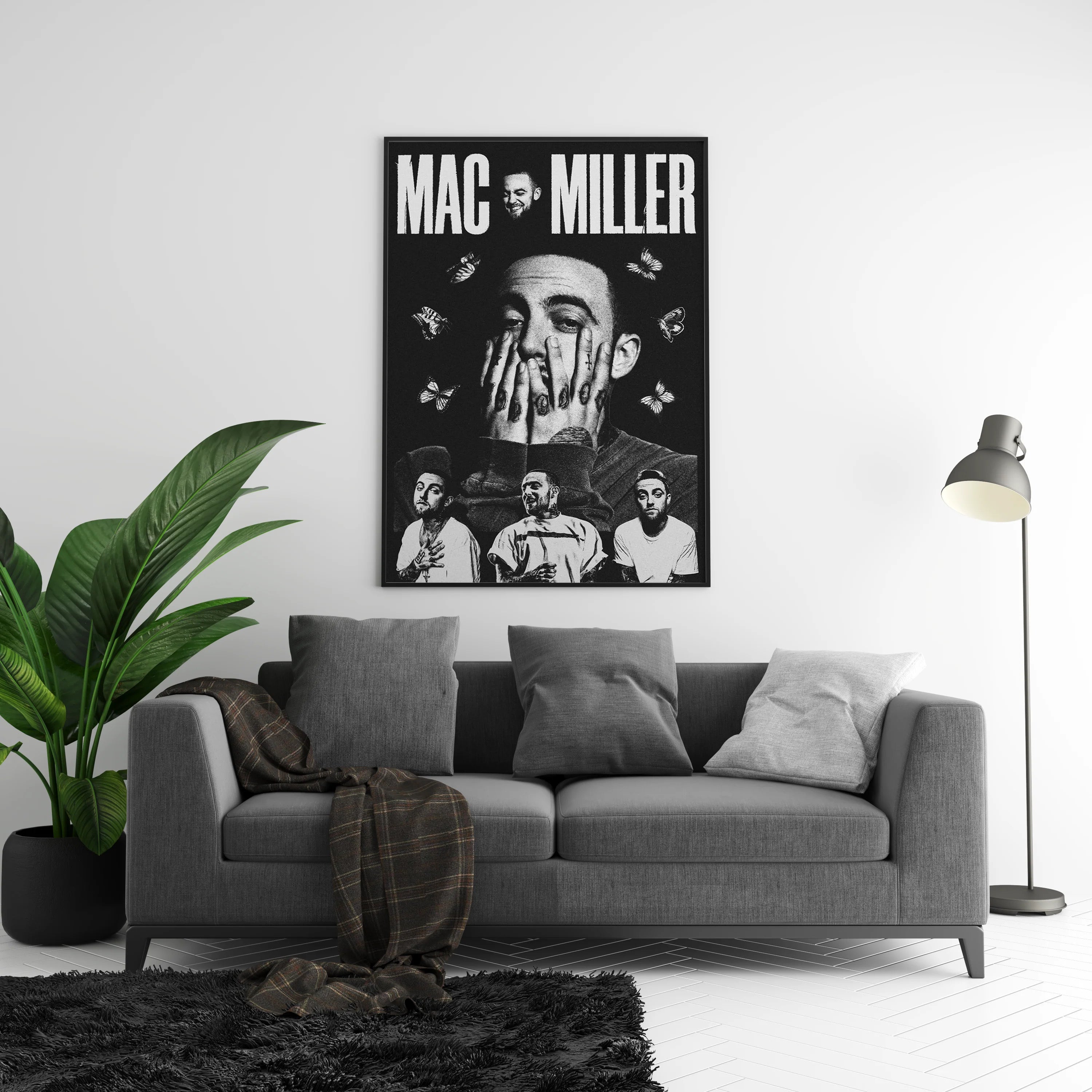 Mac Miller 인물 콜라주 포스터 | 액자 없는 침실 벽 장식