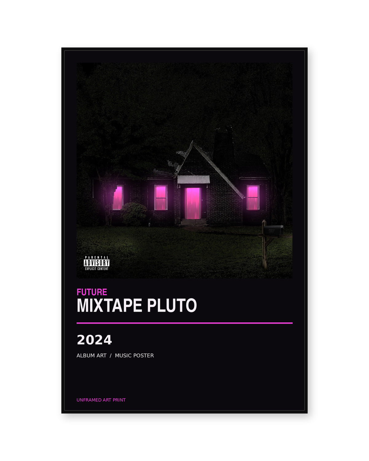 Future MIXTAPE PLUTO unframed album poster - white background