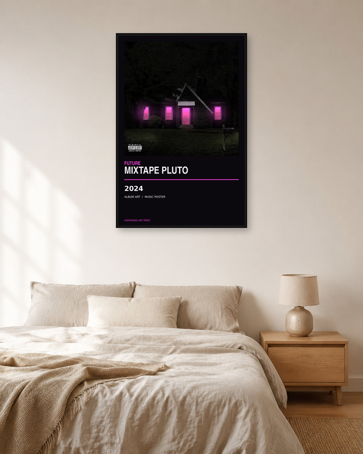 Future MIXTAPE PLUTO unframed album poster - bedroom scene