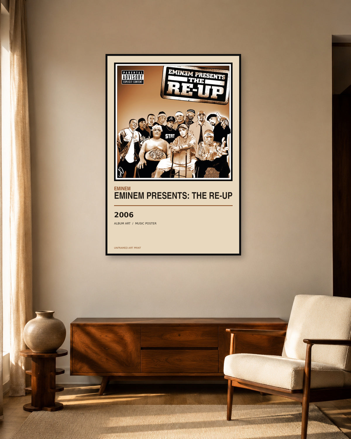 Eminem Eminem Presents: The Re-Up unframed album poster - living room scene