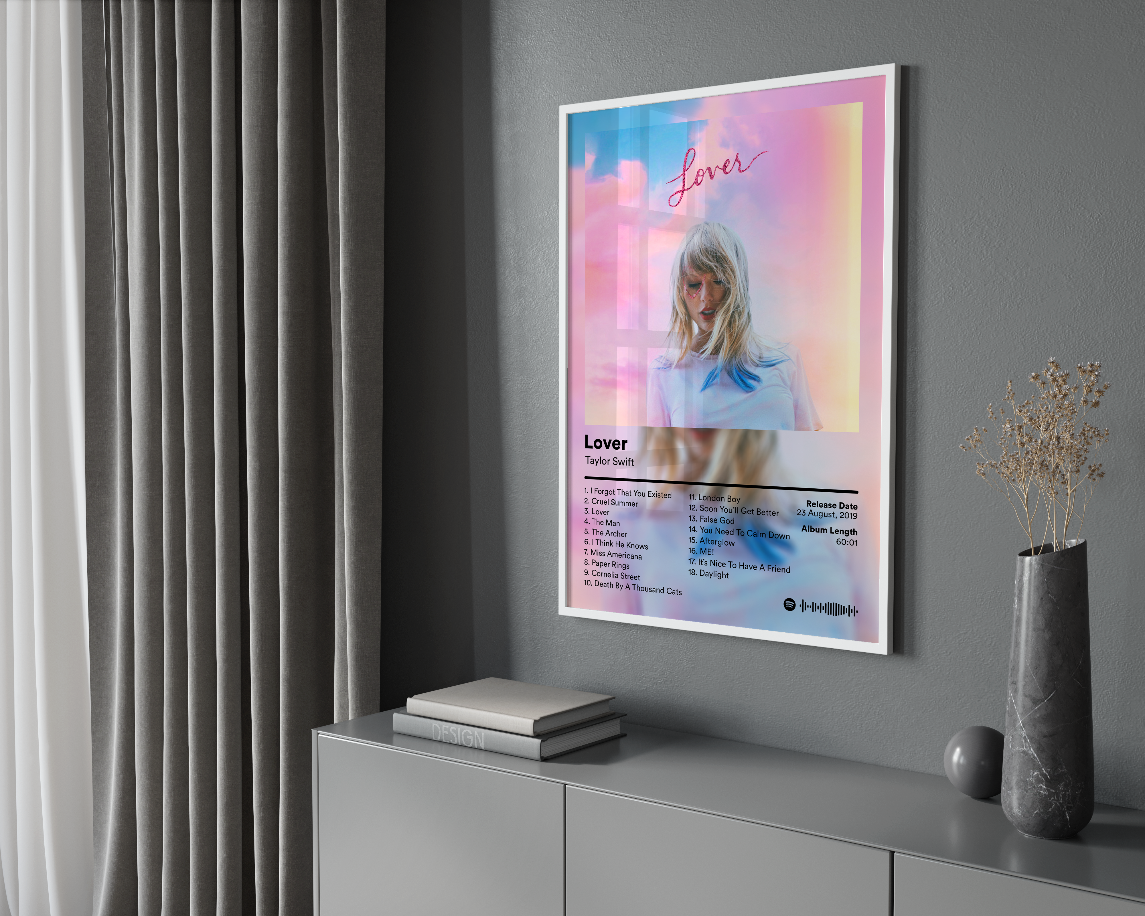 Taylor Swift Lover Album poster wall art print room decor