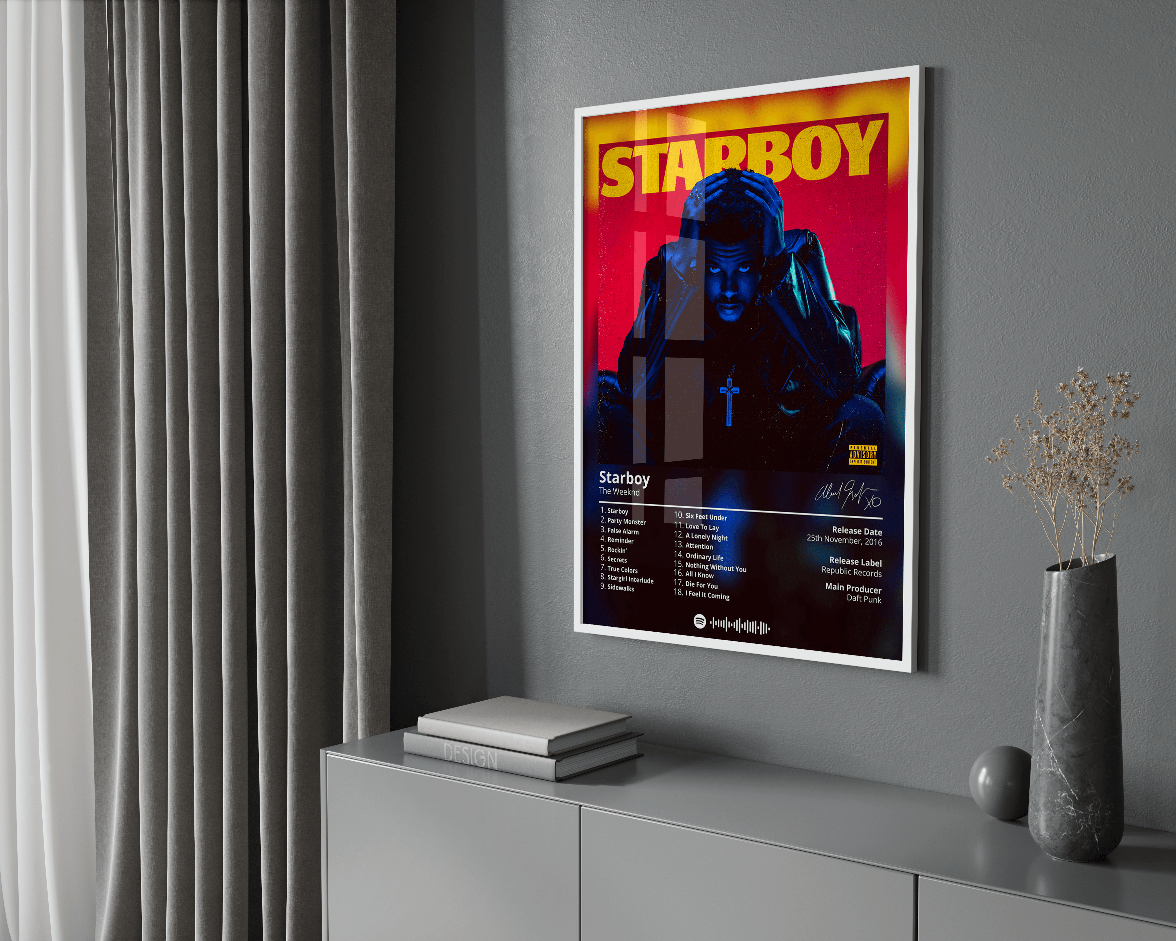 The Weeknd Starboy Album poster wall art print room decor