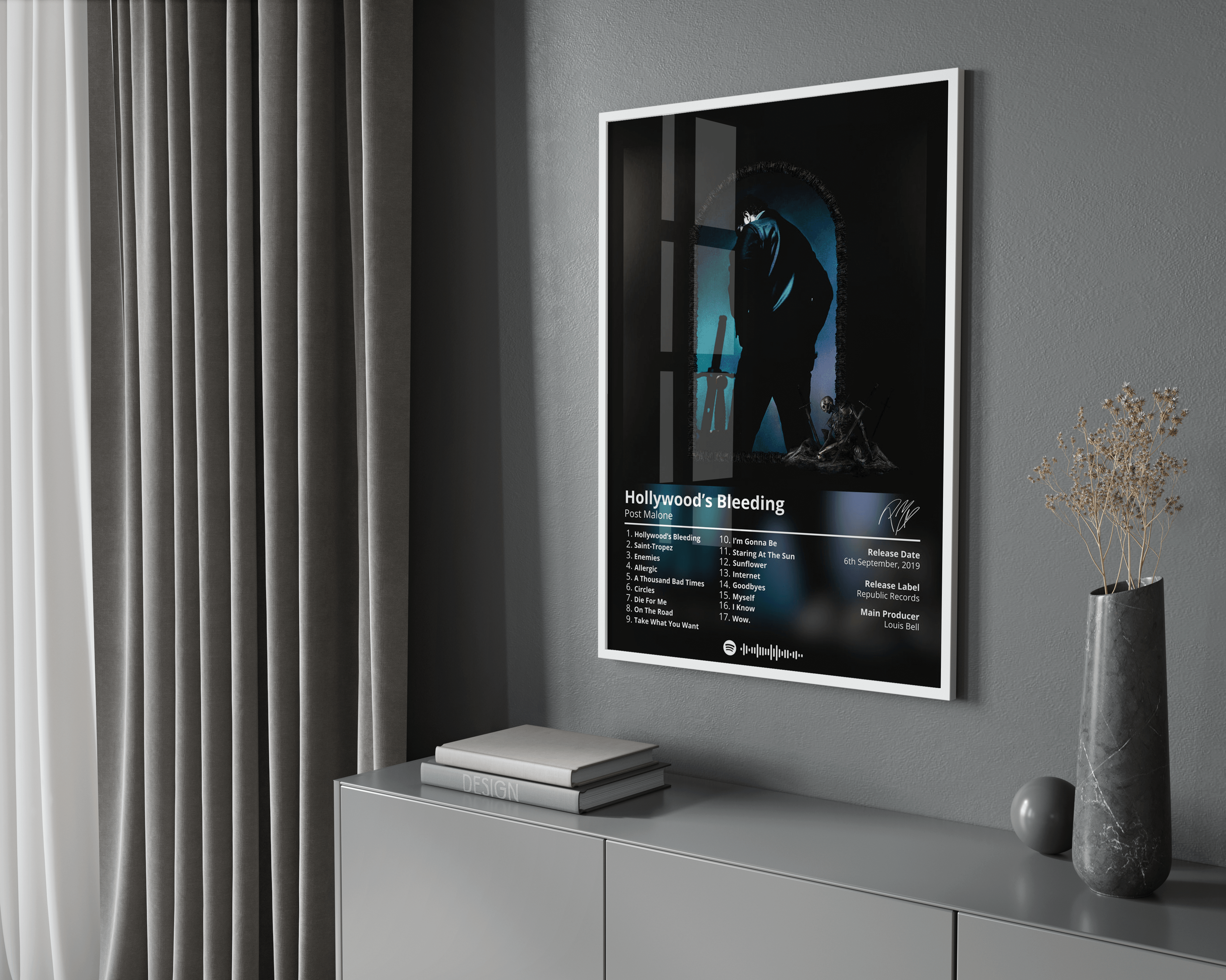 Post Malone Hollywoods Bleeding Album Poster poster wall art print room decor