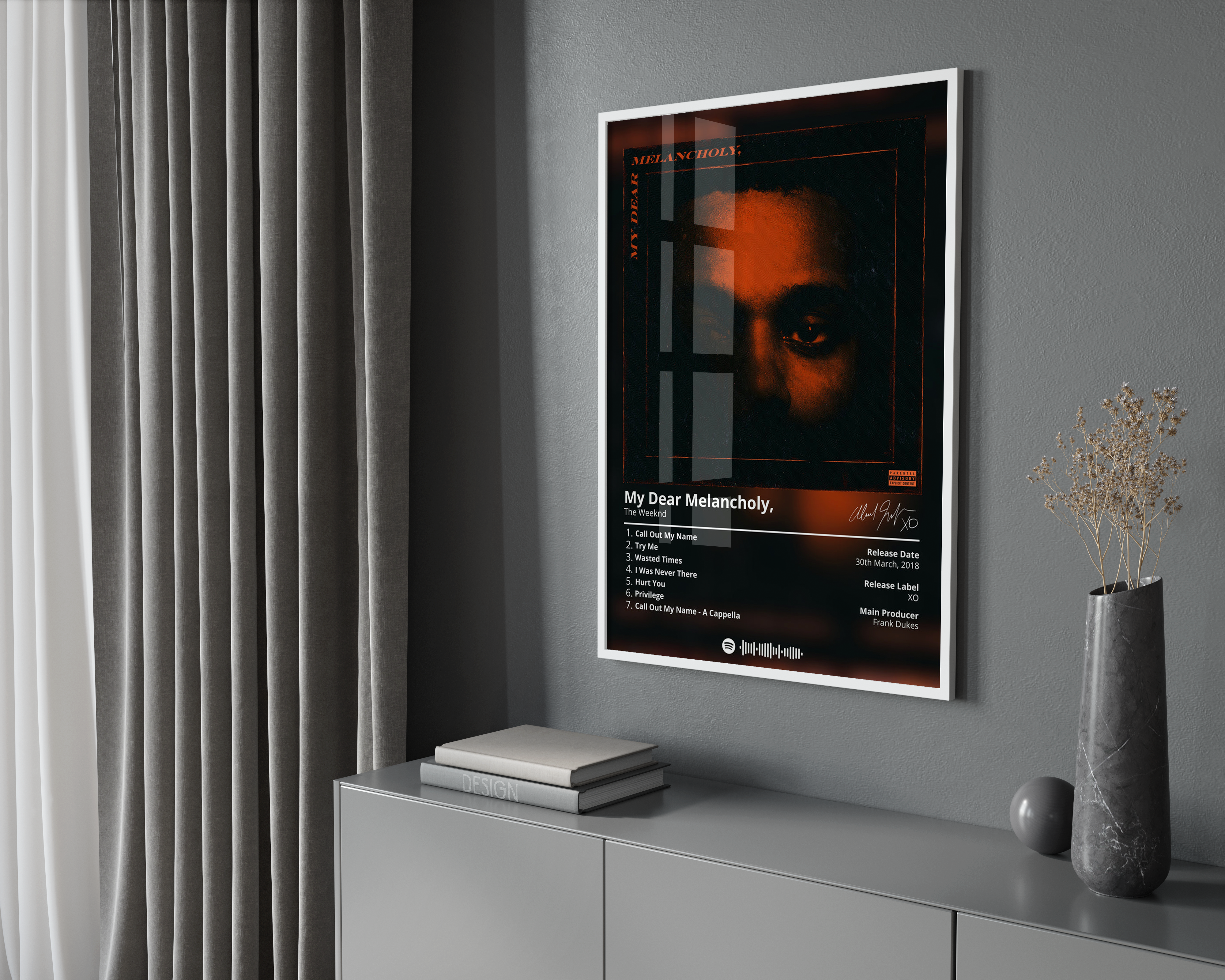 The Weeknd My Dear Melancholy Album poster wall art print room decor