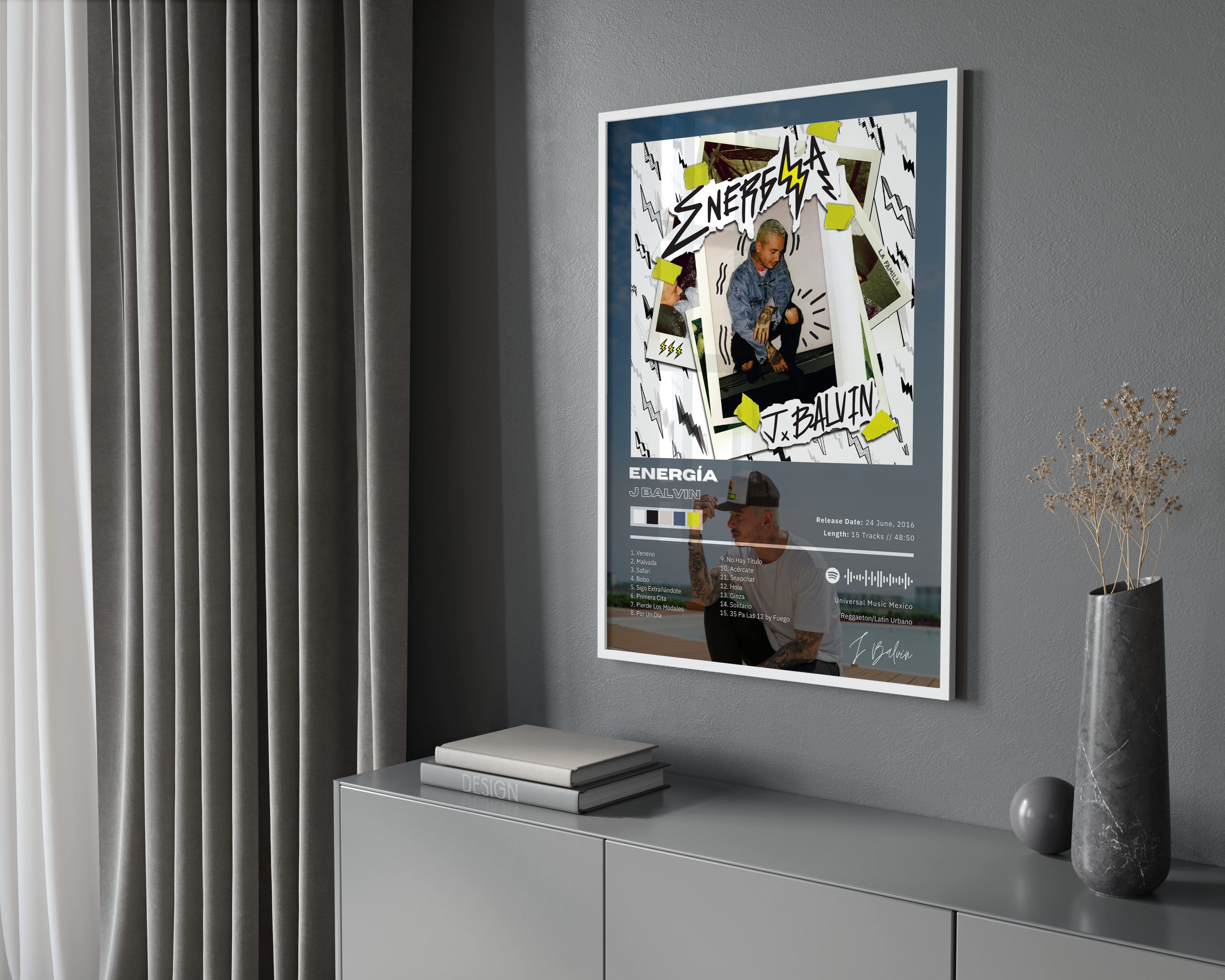 J Balvin Energia Album Poster poster wall art print room decor