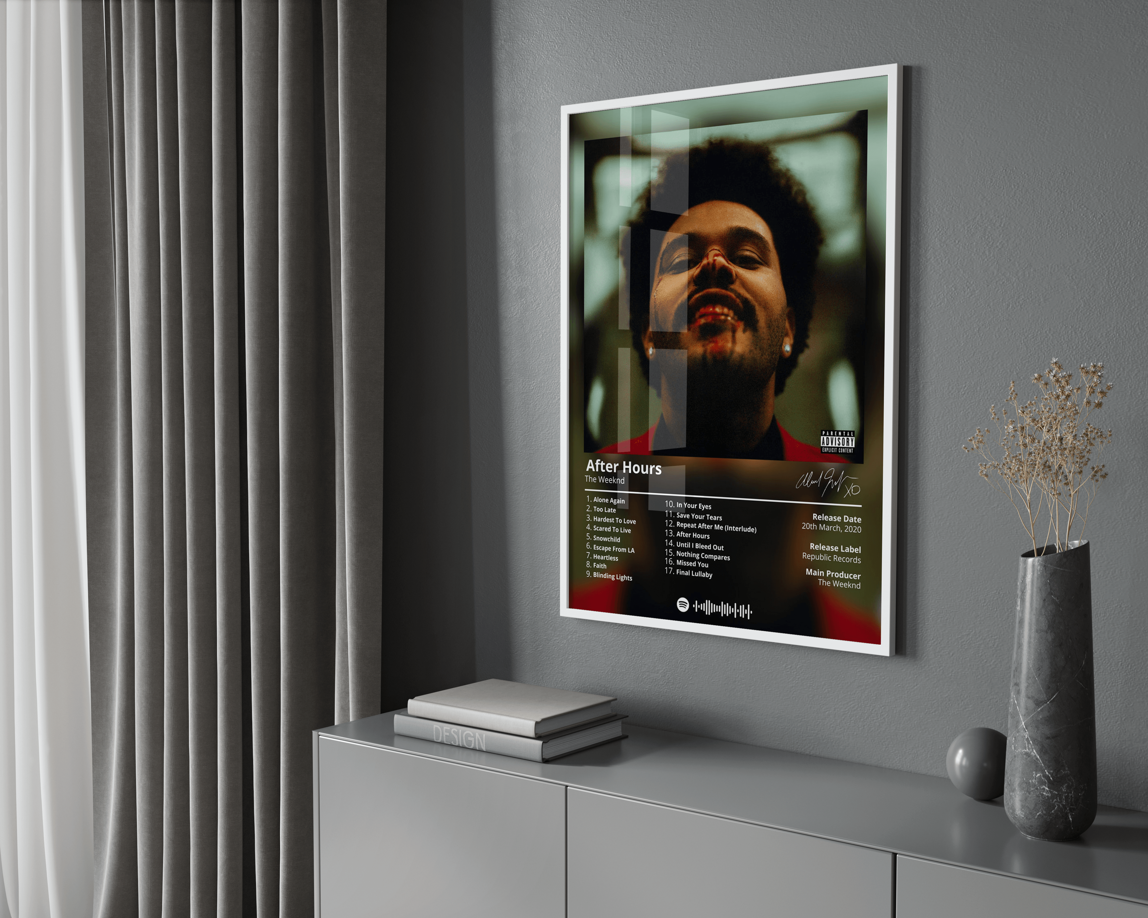 The Weeknd After Hours Album poster wall art print room decor