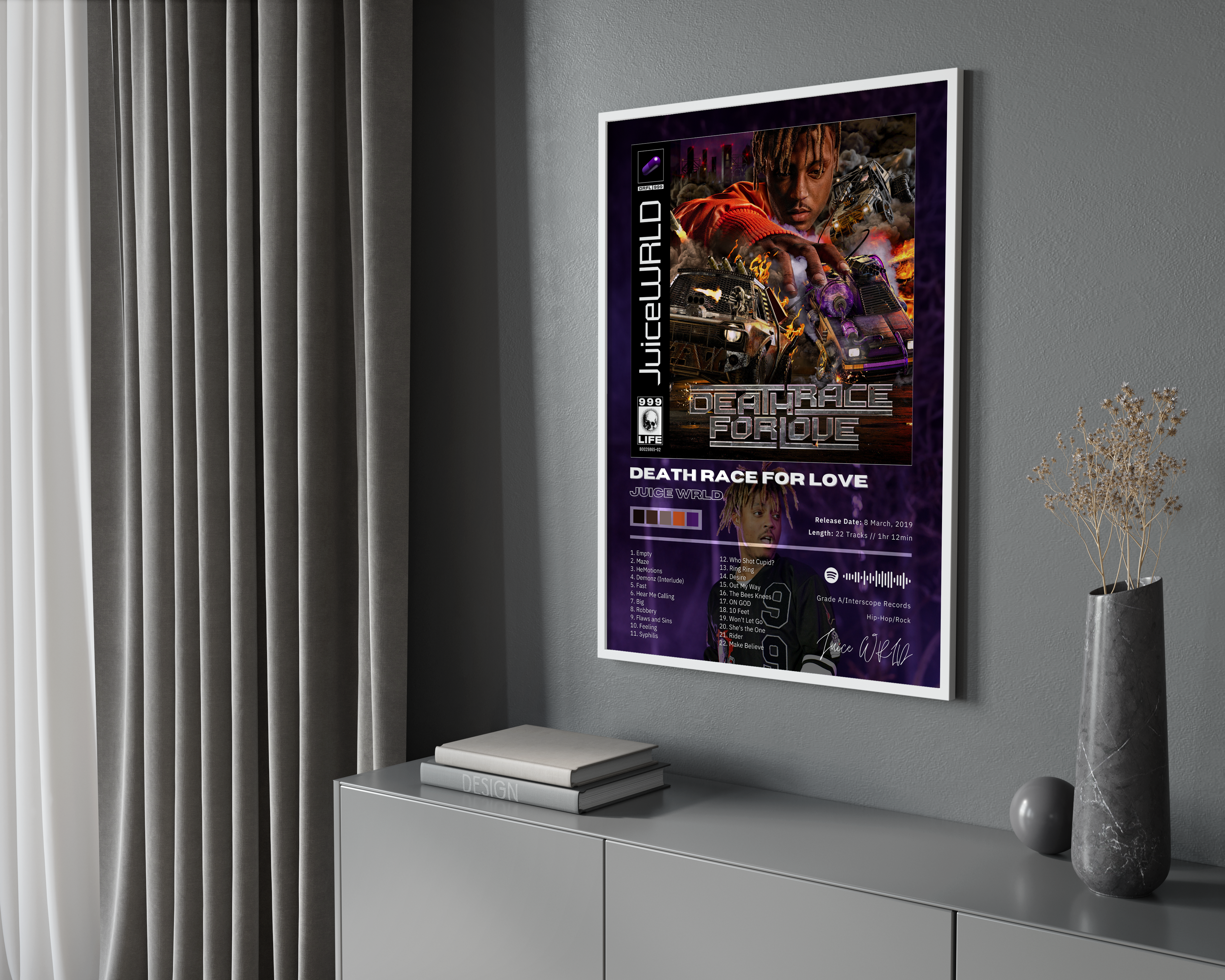 Juice WRLD Death Race For Love Album Poster poster wall art print room decor