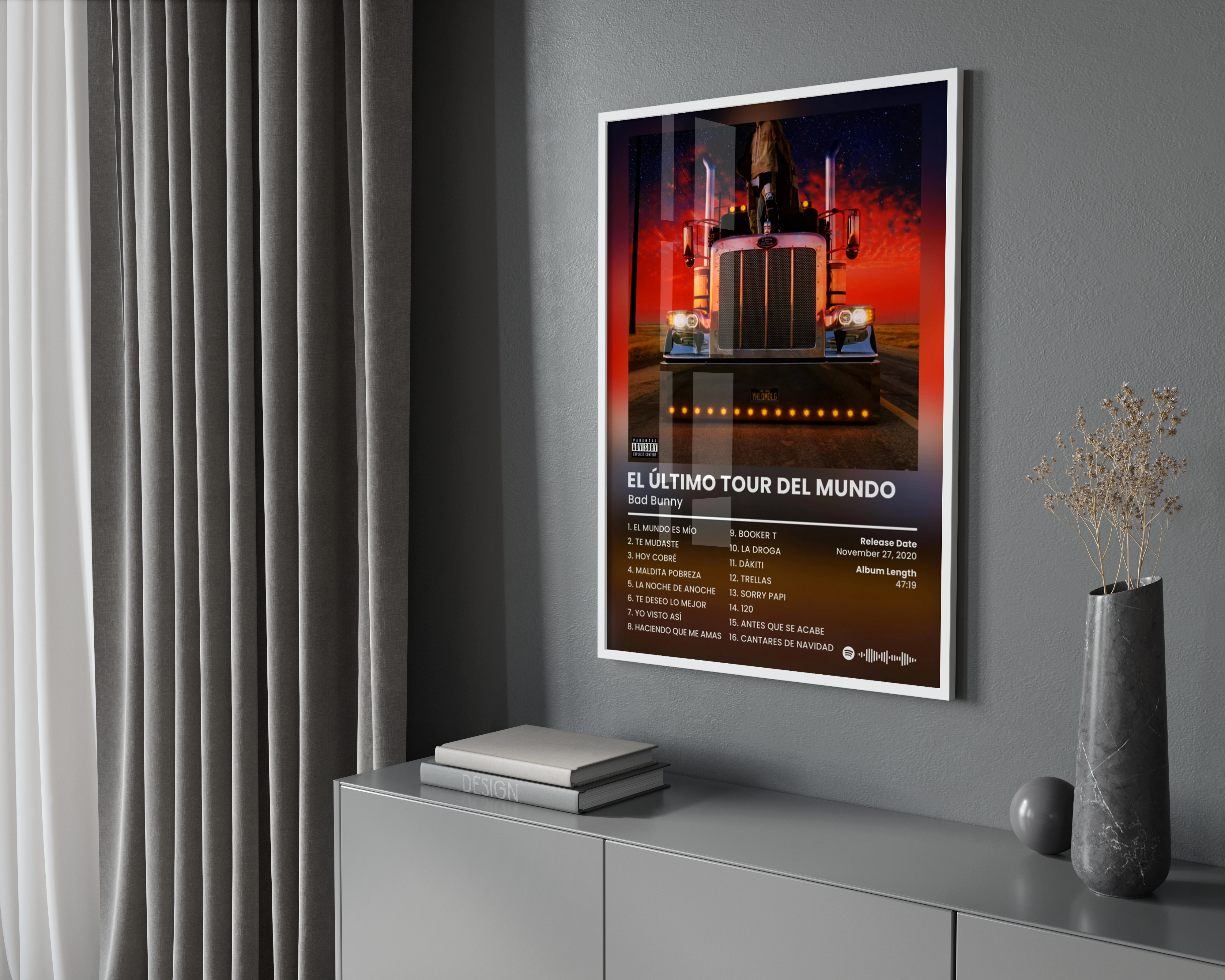 Bad Bunny 'El Ultimo Tour Del Mundo' poster wall art print room decor