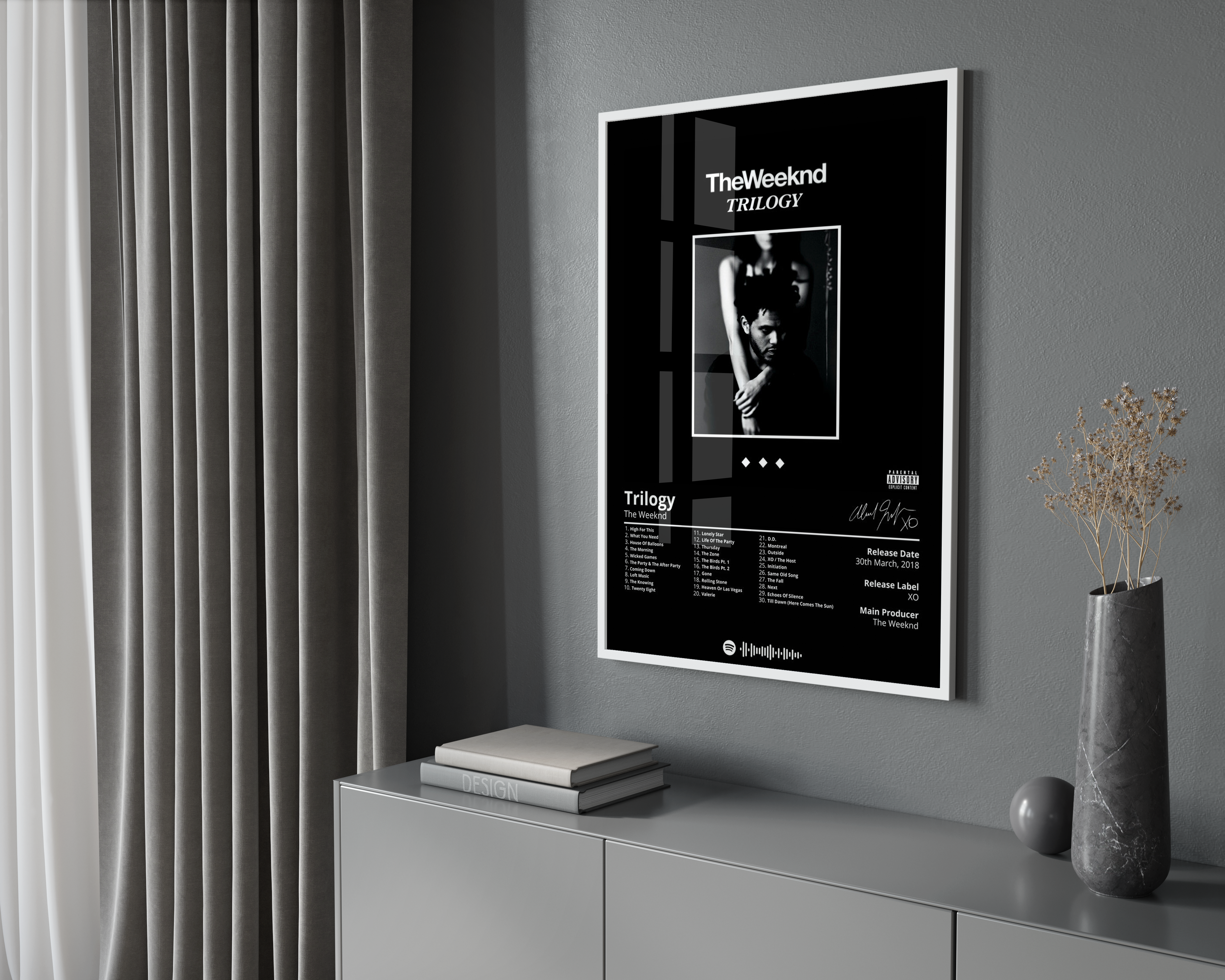 The Weeknd Trilogy Album poster wall art print room decor