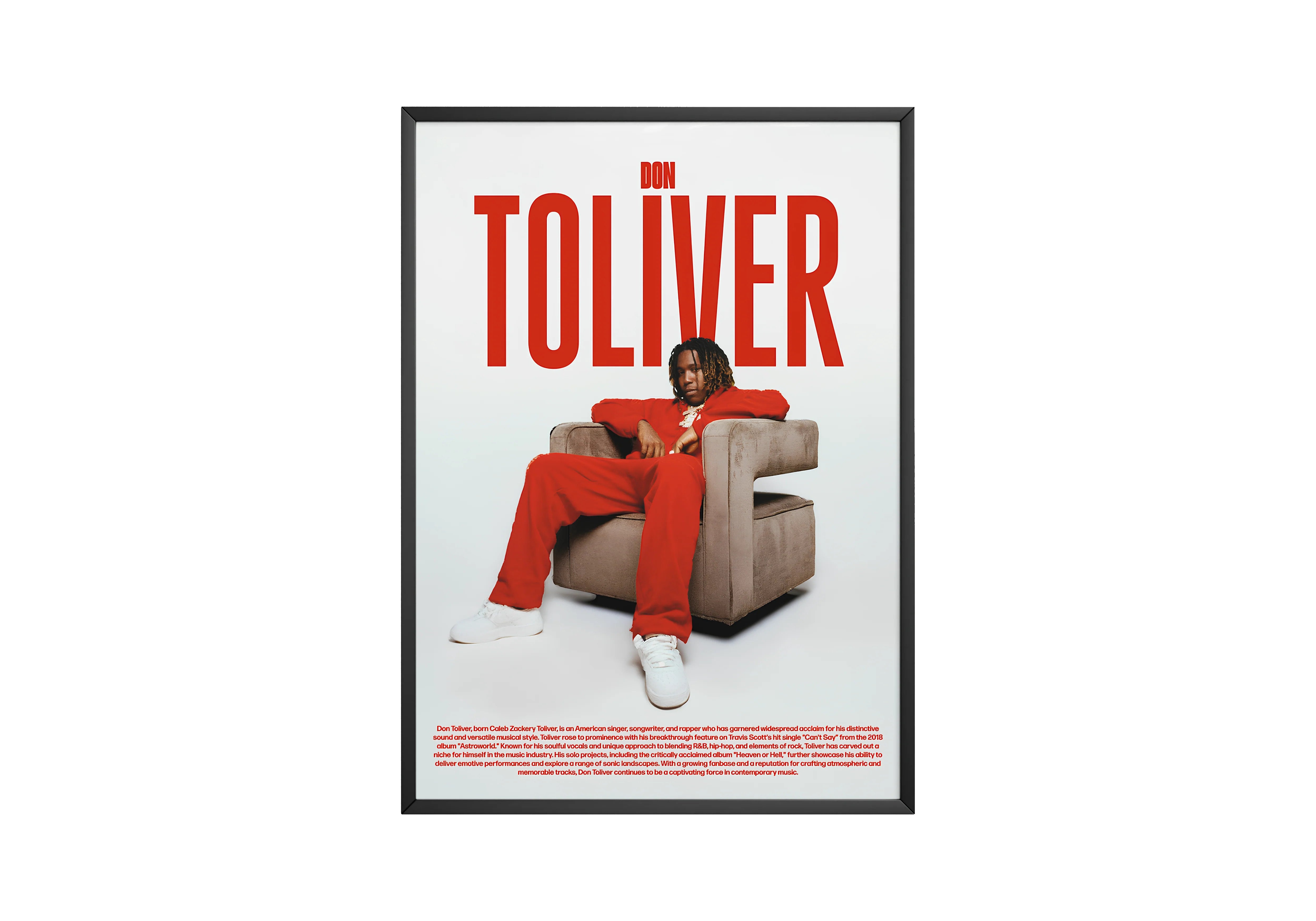 Don Toliver 전기 초상화 포스터 | 프레임 없는 침실 벽 예술
