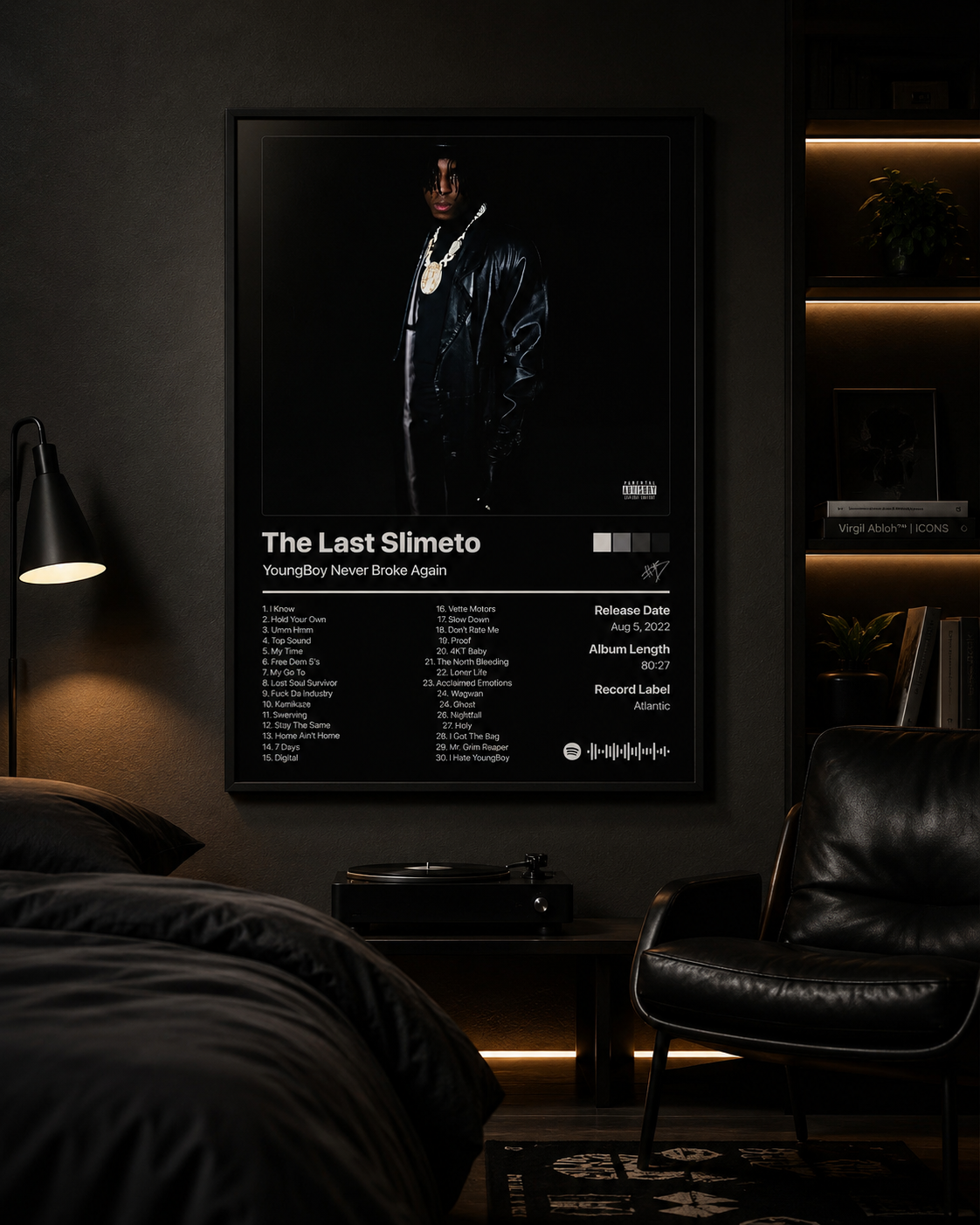 YoungBoy Never Broke Again Slime Cry Tracklist Poster | Unframed Bedroom Wall Art