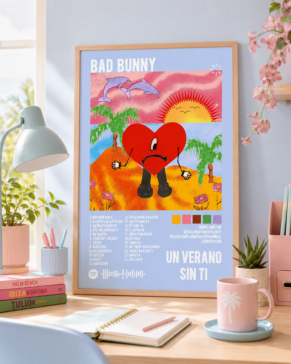 Плакат Bad Bunny Un Verano Sin Ti Blue Edition | Настенный постер для спальни без рамы