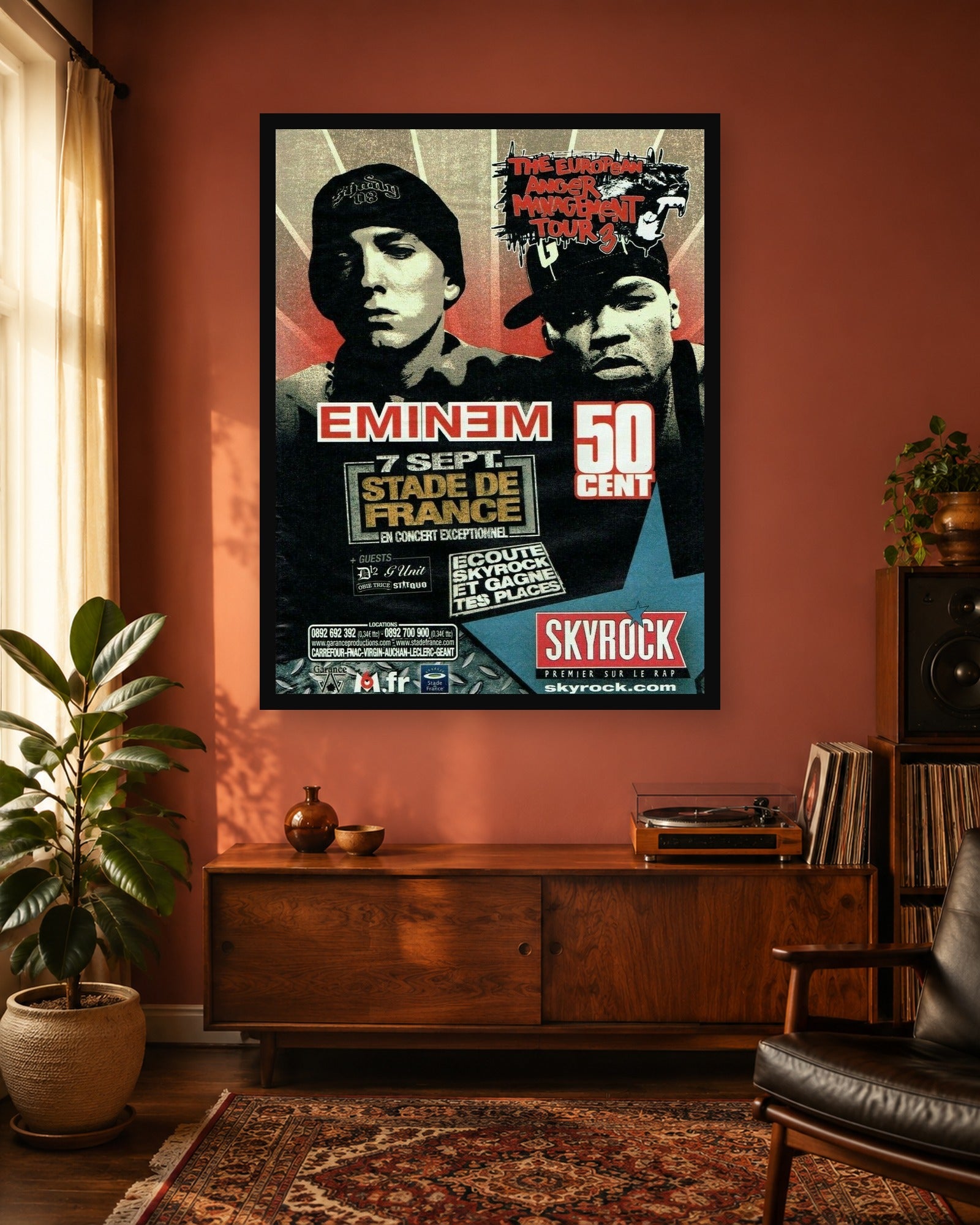 50 Cent Anger Management Tour Poster in a coordinated interior scene
