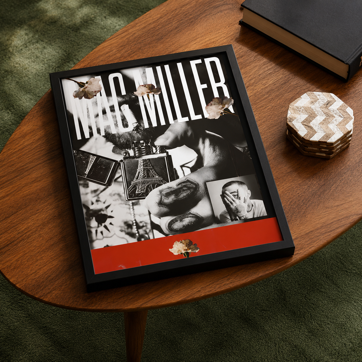 Mac Miller 콜라주 포스터 | 액자 없는 침실 벽 장식