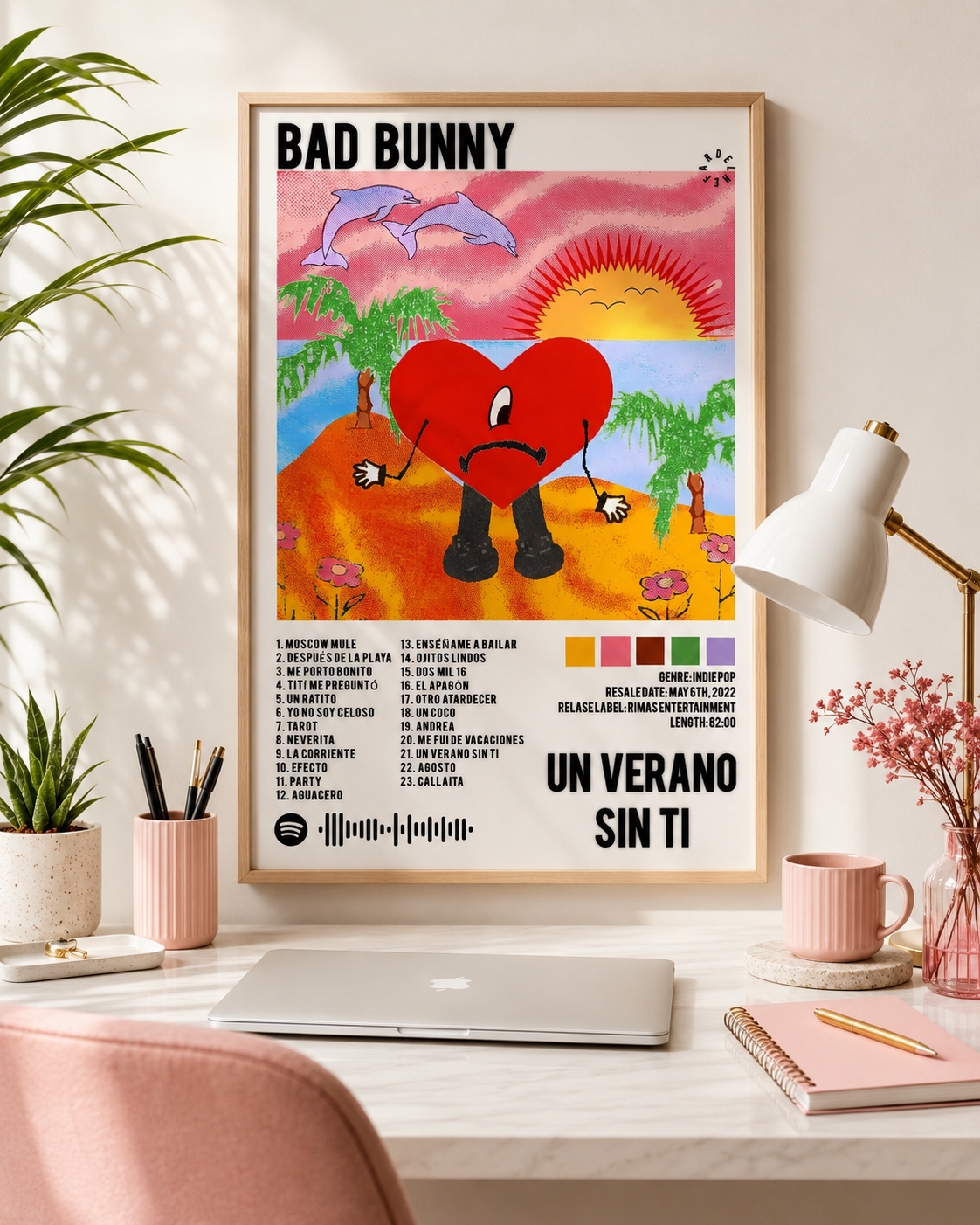 Плакат Bad Bunny Un Verano Sin Ti White Edition | Настенный постер для спальни без рамы