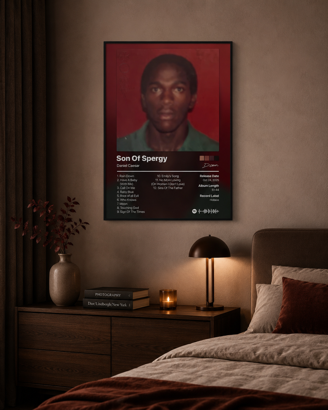Daniel Caesar Son Of Spergy Tracklist Poster | Unframed Bedroom Wall Art