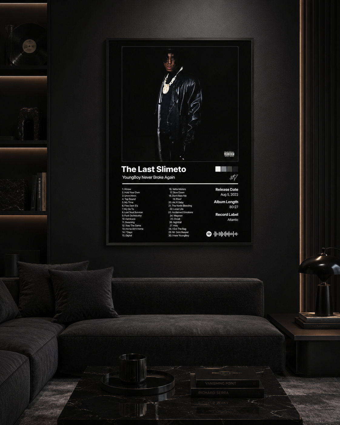 YoungBoy Never Broke Again Slime Cry Tracklist Poster | Unframed Bedroom Wall Art