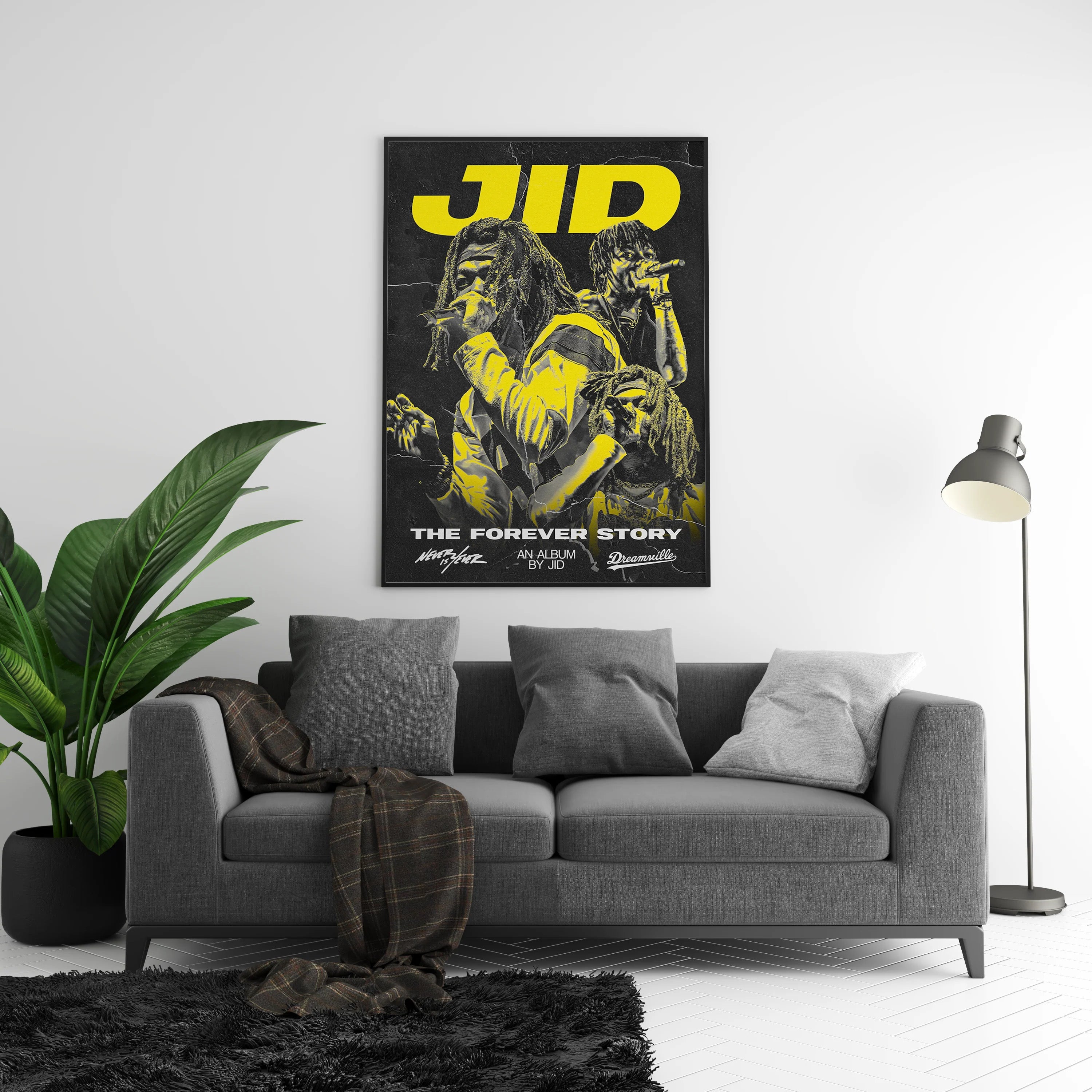 Постер-коллаж JID The Forever Story | Настенный декор для спальни без рамы