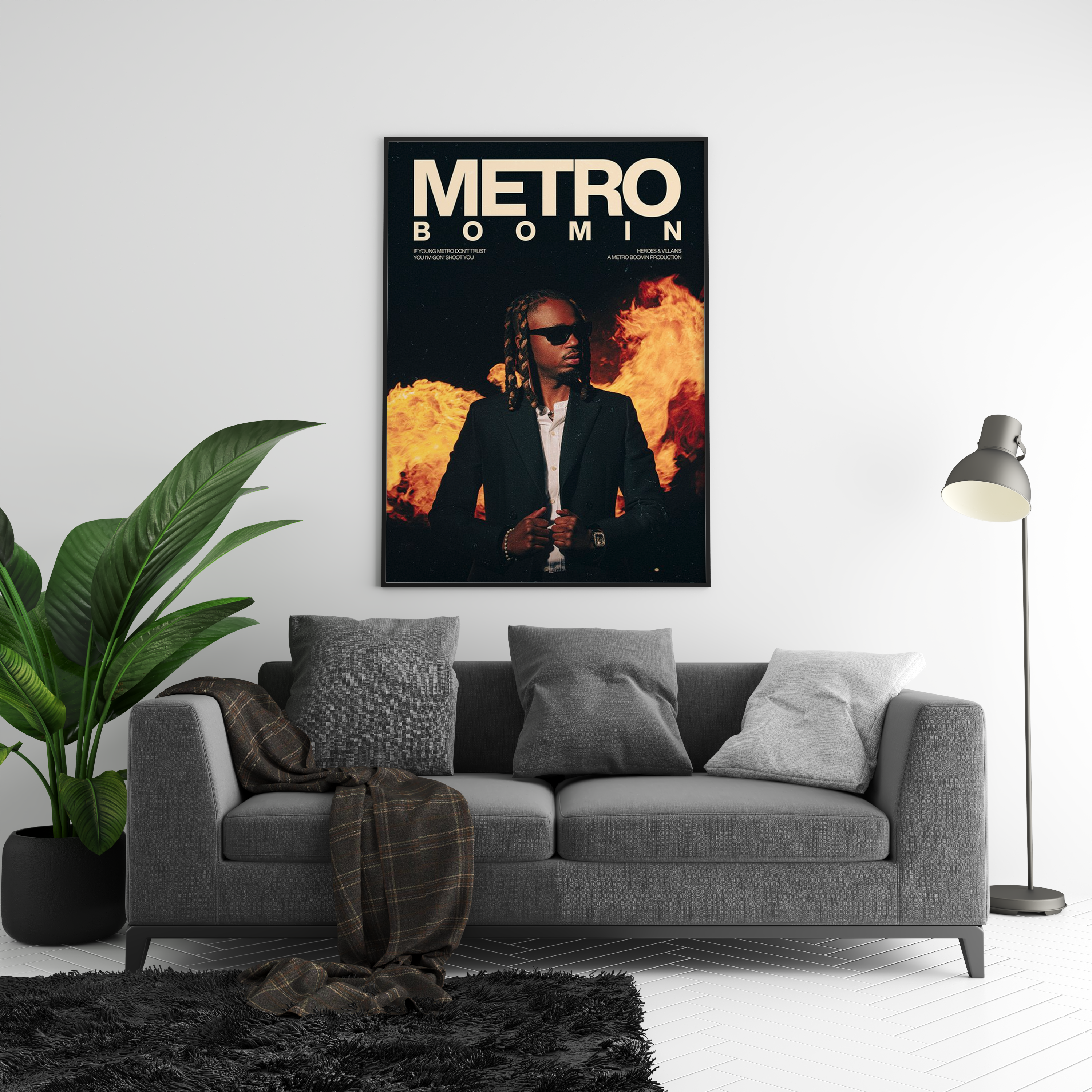 Metro Boomin Heroes & Villains poster wall art print room decor