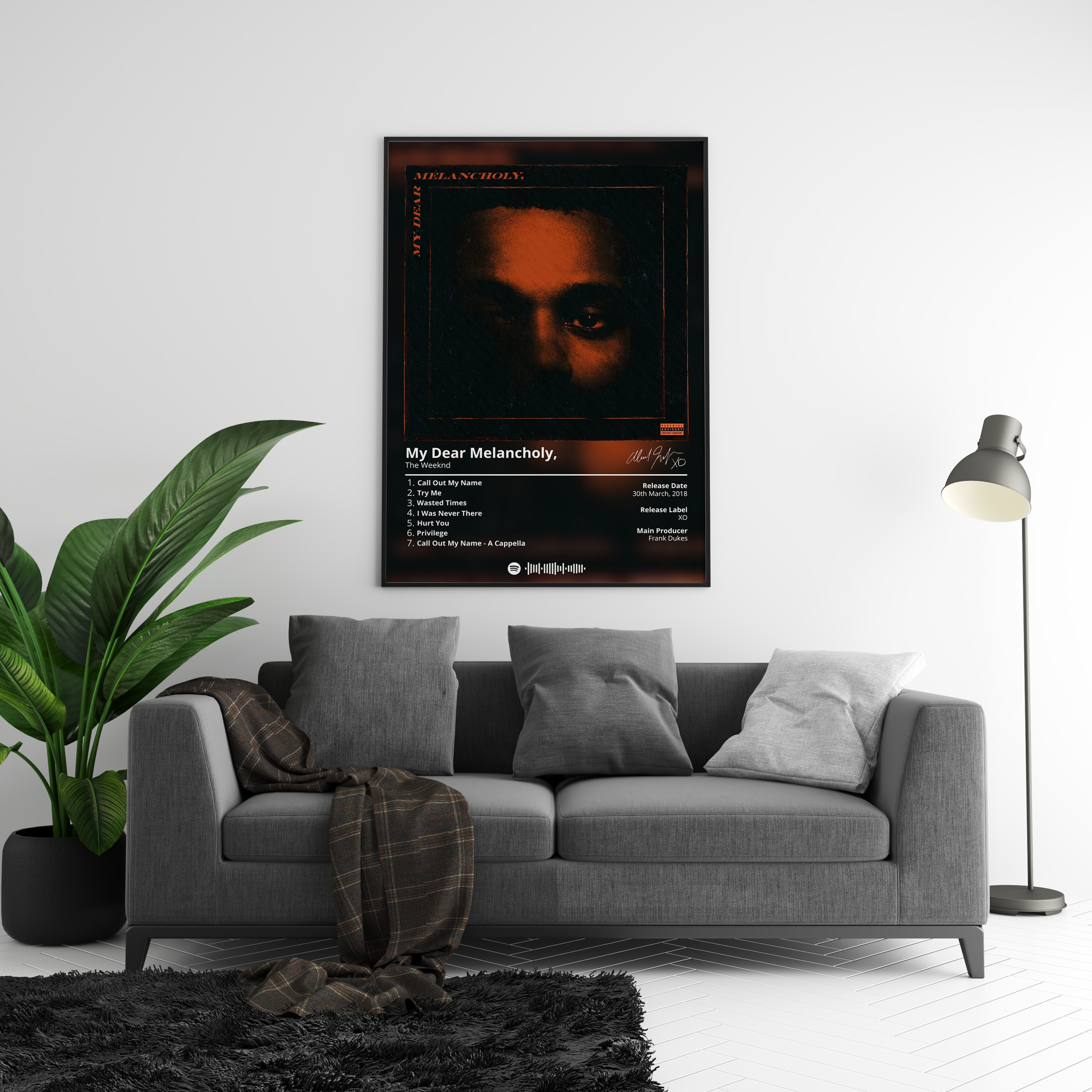 The Weeknd My Dear Melancholy Album poster wall art print room decor
