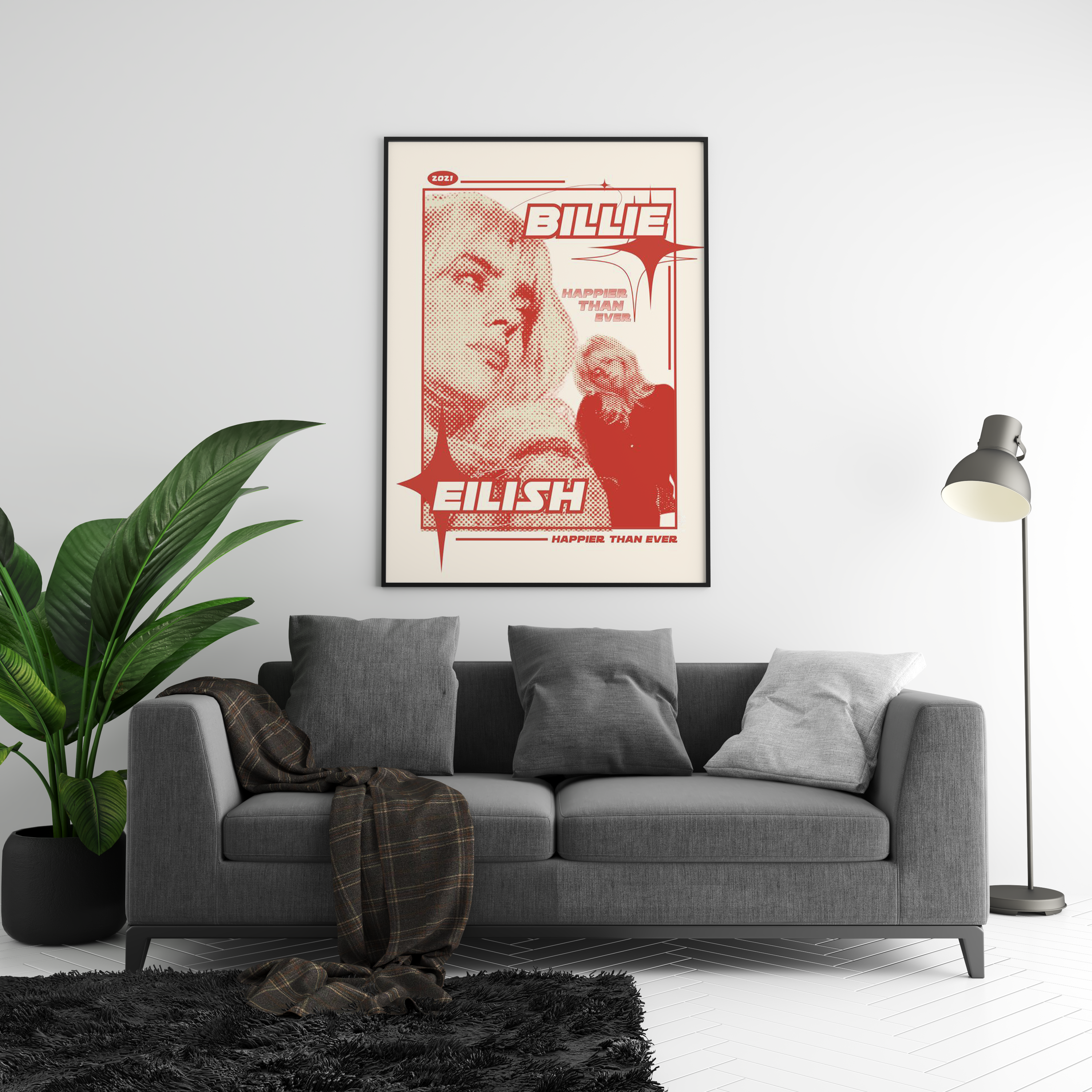 Billie Eilish 'Happier Than Ever' poster wall art print room decor