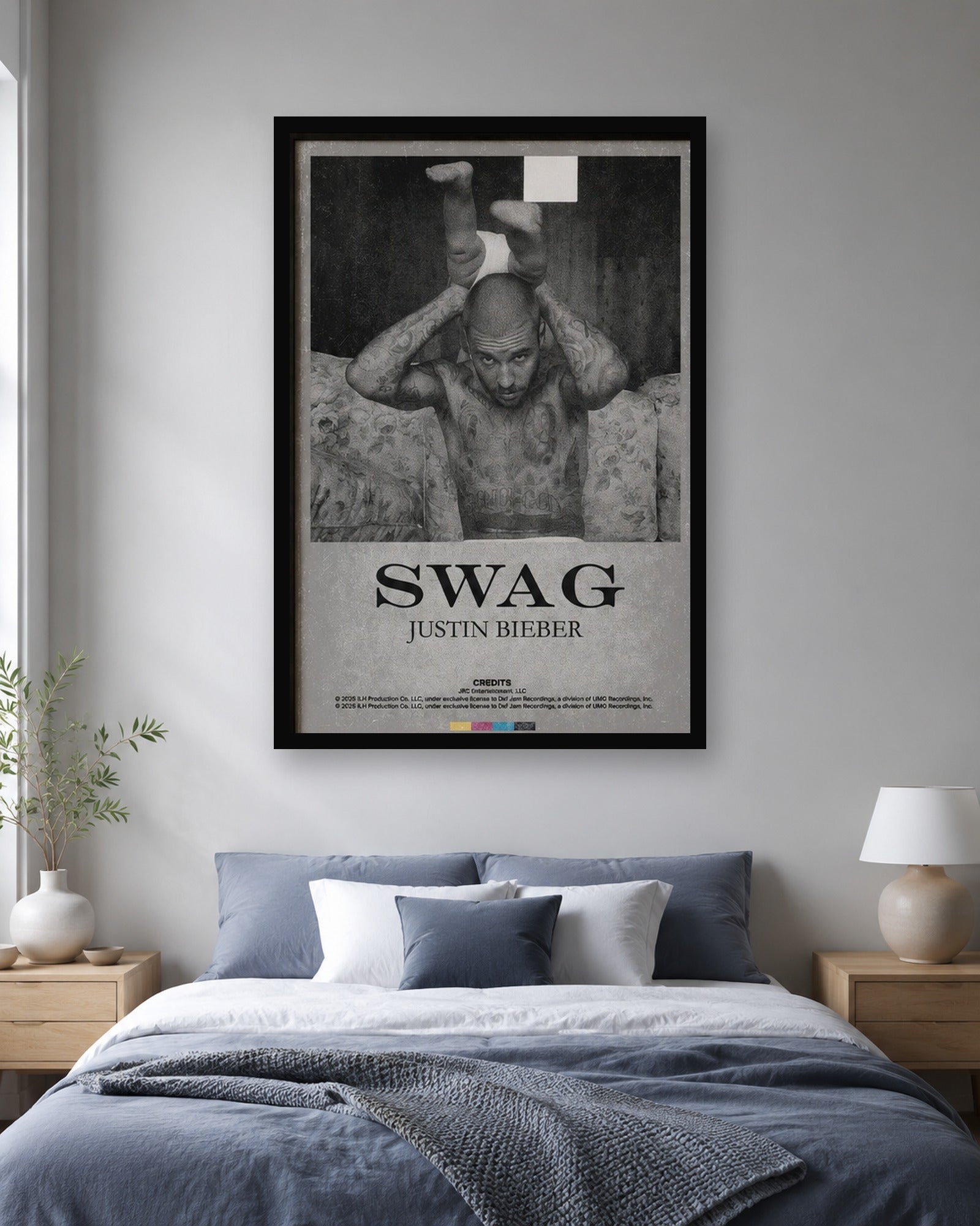 Justin Bieber SWAG Vintage Poster in a second coordinated interior