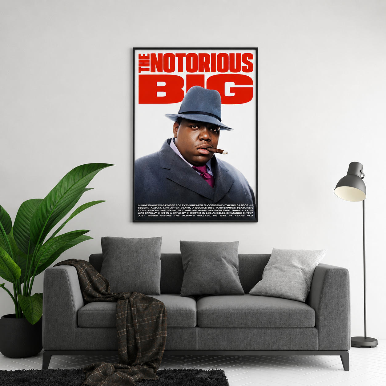 The Notorious B.I.G. 초상화 포스터 | 프레임 없는 침실 벽 장식