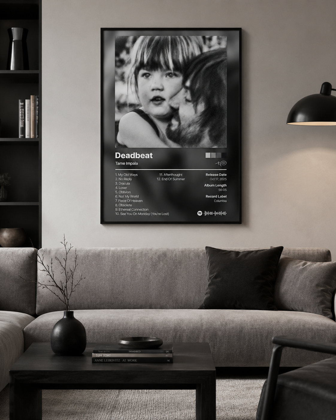 Tame Impala Deadbeat Tracklist Poster | Unframed Bedroom Wall Art