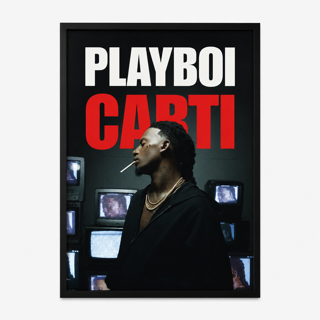 Playboi Carti TV 초상화 포스터 | 프레임 없는 침실 벽 장식