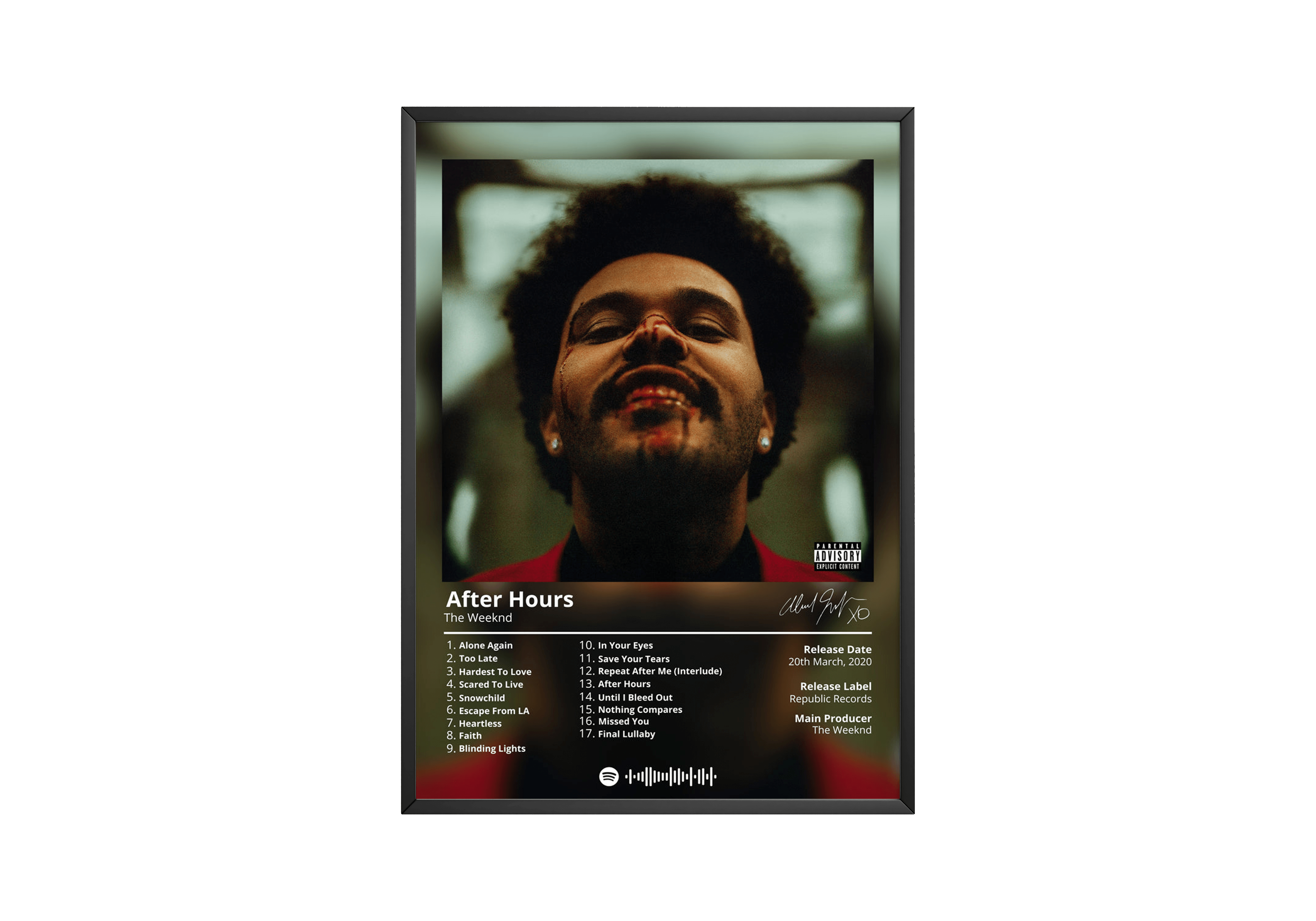 The Weeknd After Hours Album poster wall art print room decor