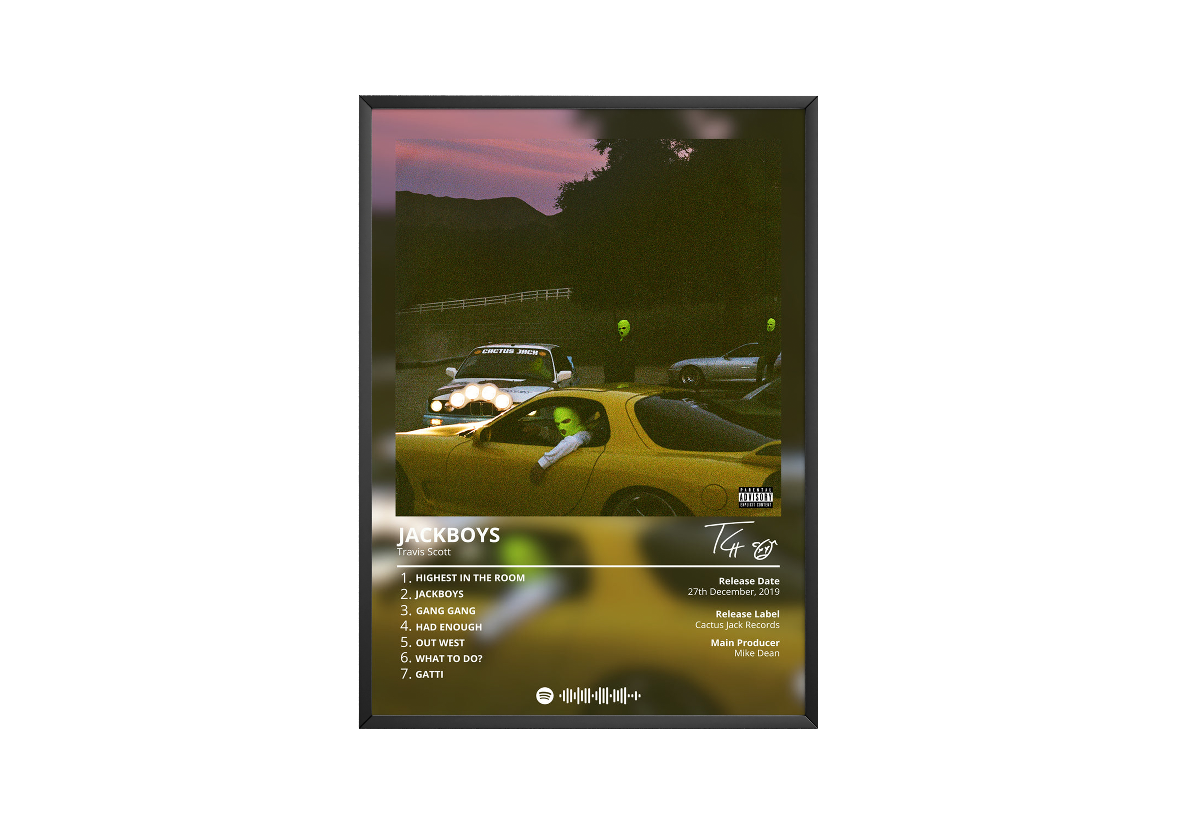 Travis Scott Jackboys Album poster wall art print room decor