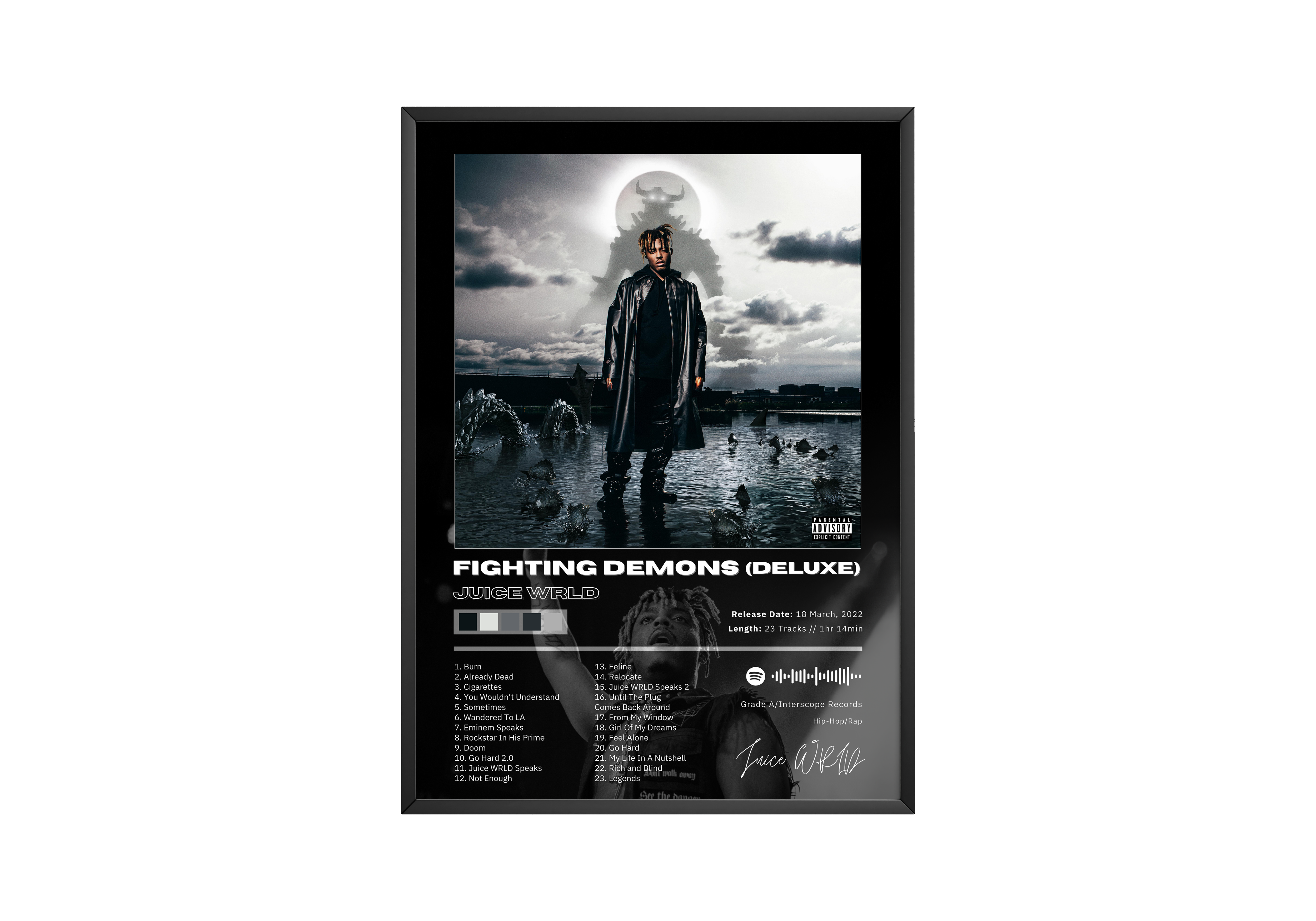 Juice WRLD Fighting Demons (Deluxe) Album Poster poster wall art print room decor