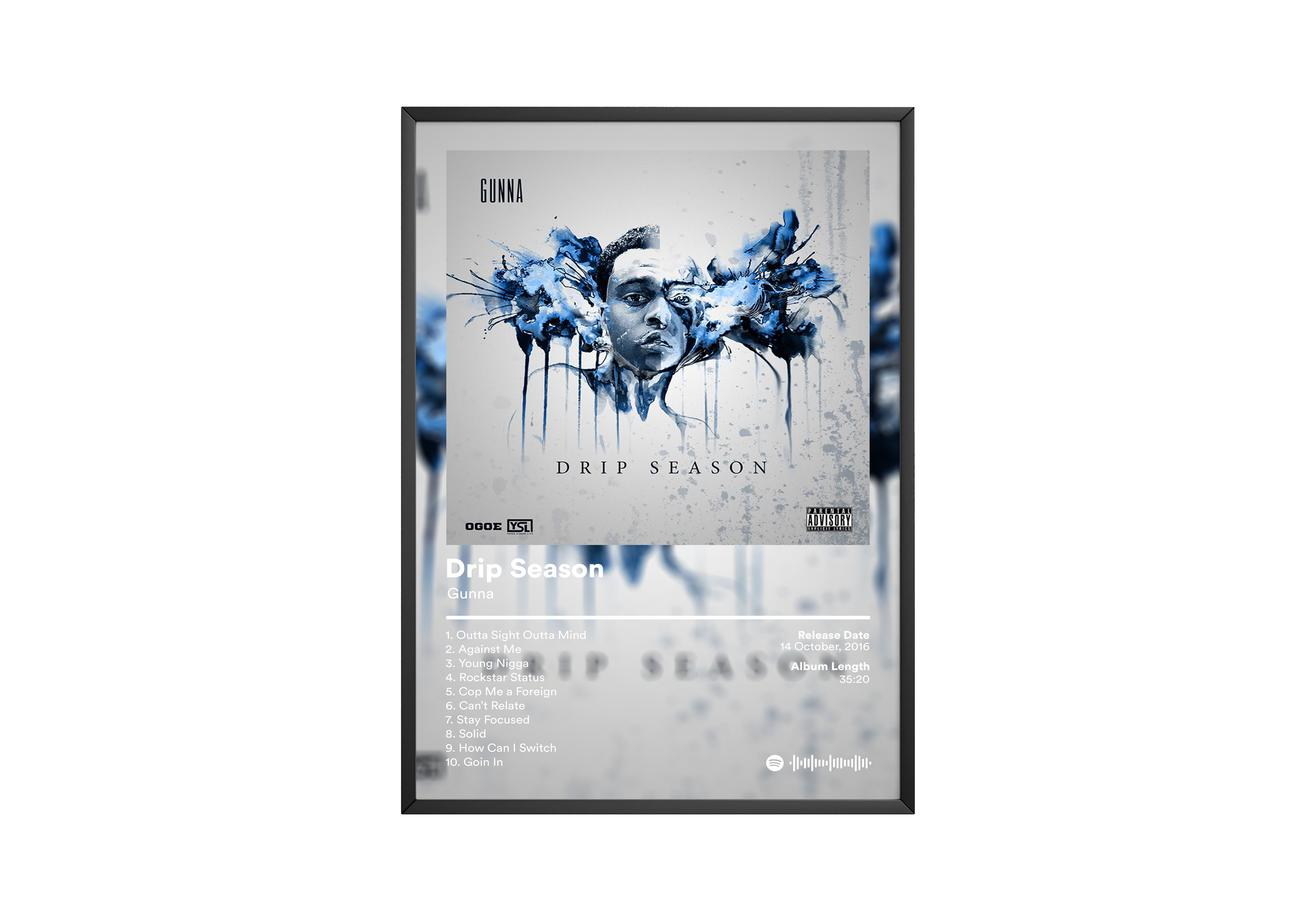 Gunna Drip Season Album Poster poster wall art print room decor