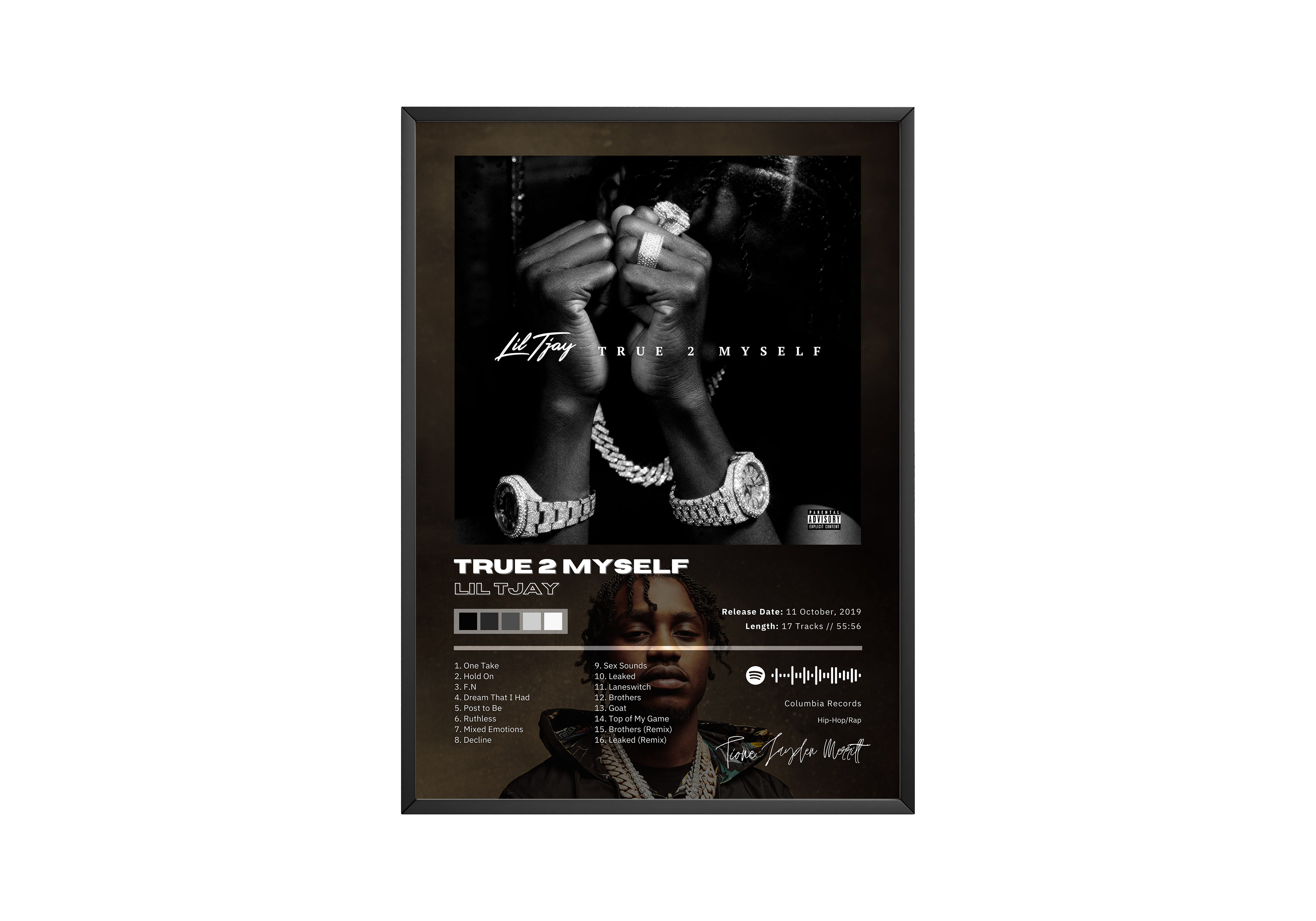 Lil Tjay True 2 Myself Album poster wall art print room decor