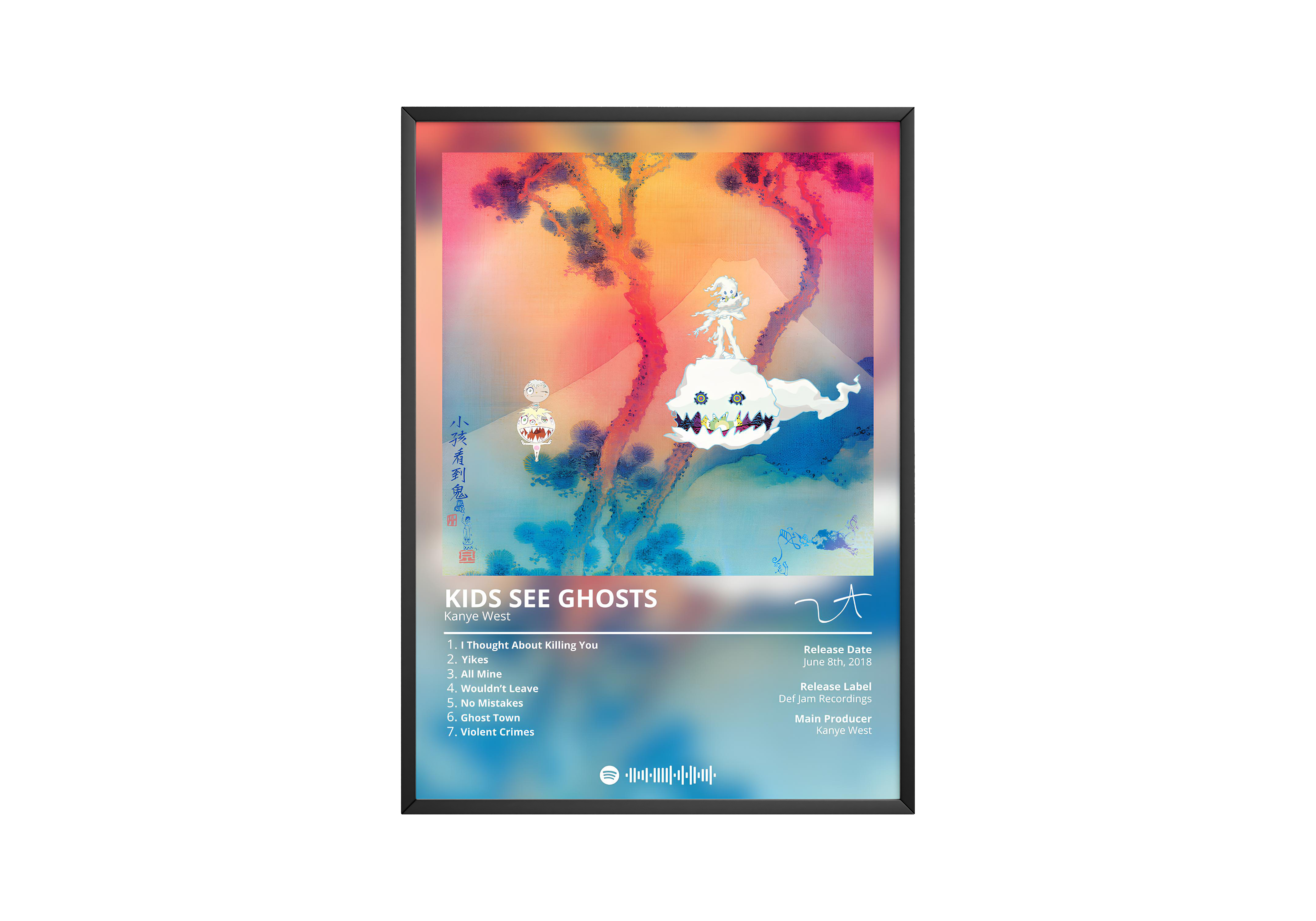 Kanye West Kids See Ghosts Album poster wall art print room decor