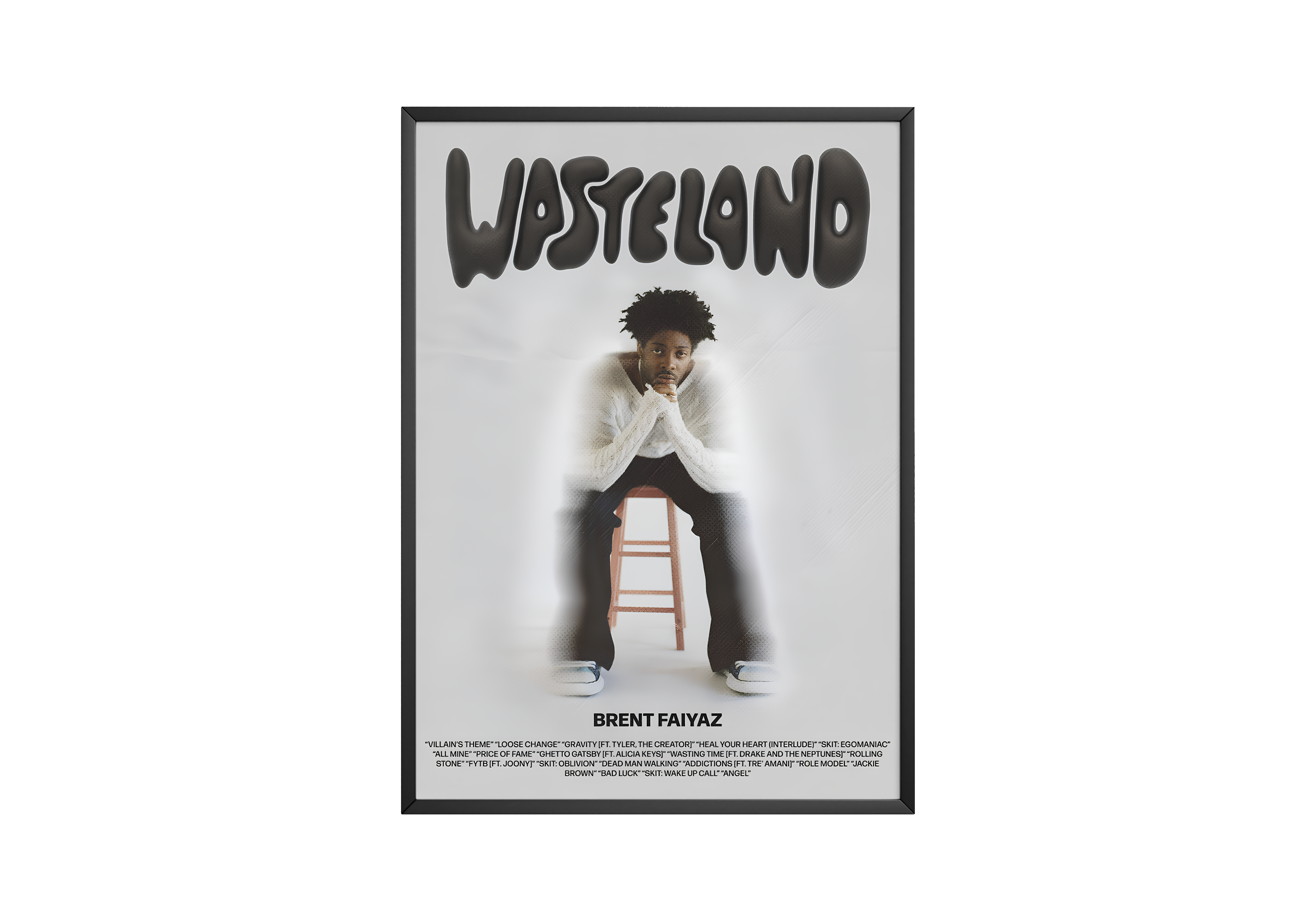Brent Faiyaz 'Wasteland' Throne Poster poster wall art print room decor